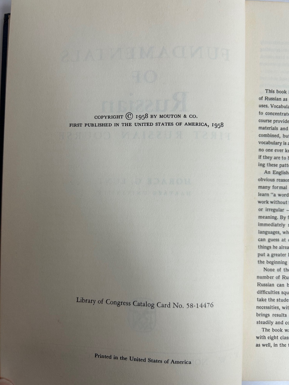 Fundamentals of Russian – by Horace G. Lunt