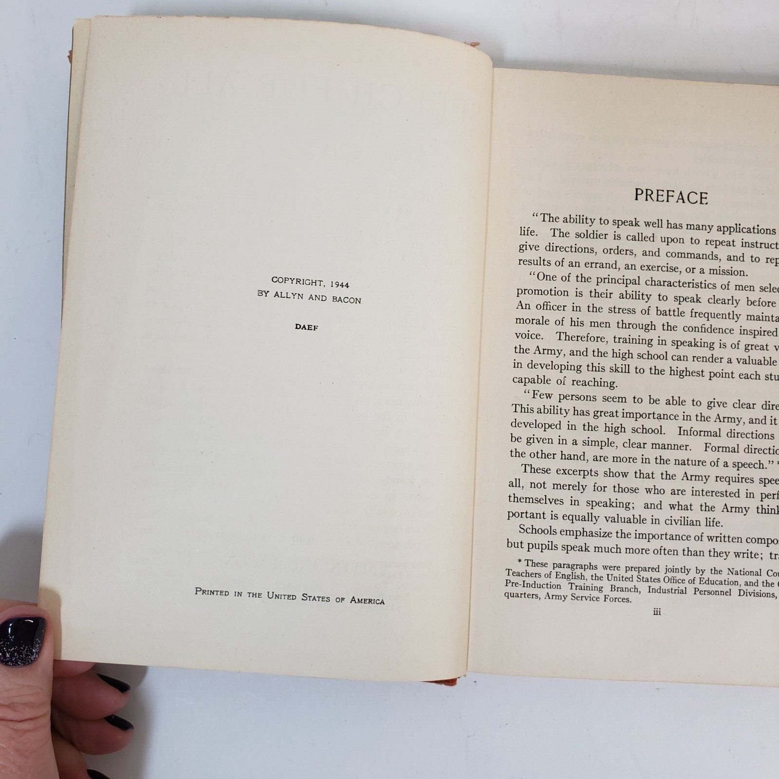 Speech for All Text Book Hardcover 1946 Lyman Fort Homeschool
