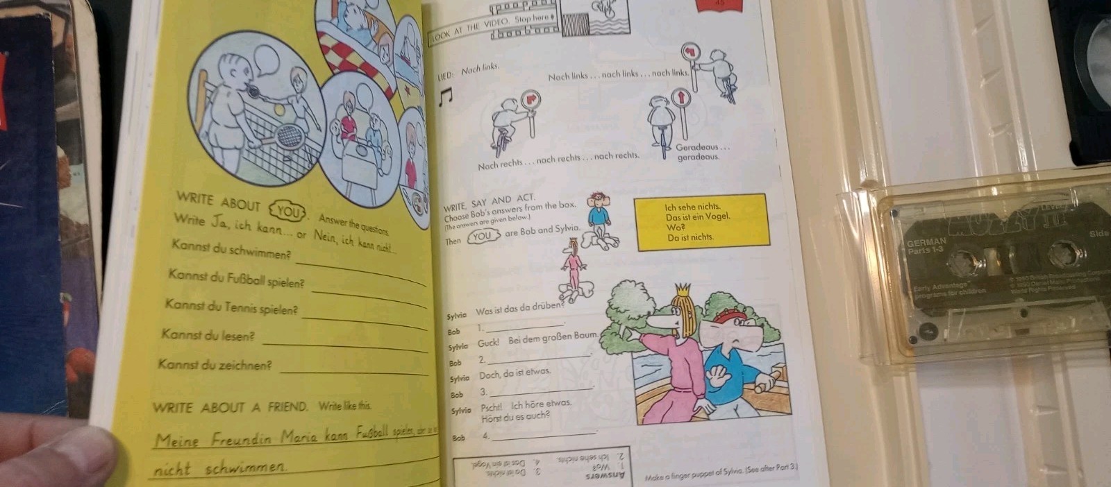 Muzzy BBC German-English VHS And Audio Cassette With Work Book Unused