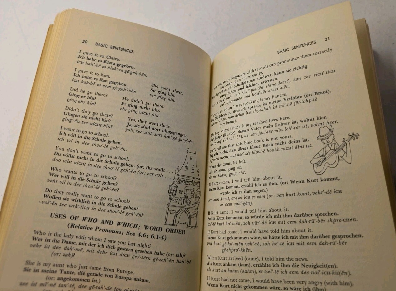German in a Nutshell by Henry Regensteiner 1958, Vintage Paperback Book