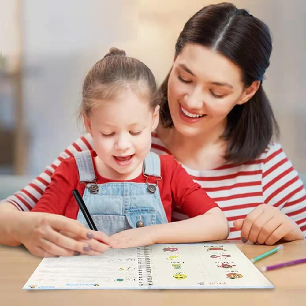 Grooved Magic Practice Copybook, Reusable Grooved Handwriting Workbooks, Writing