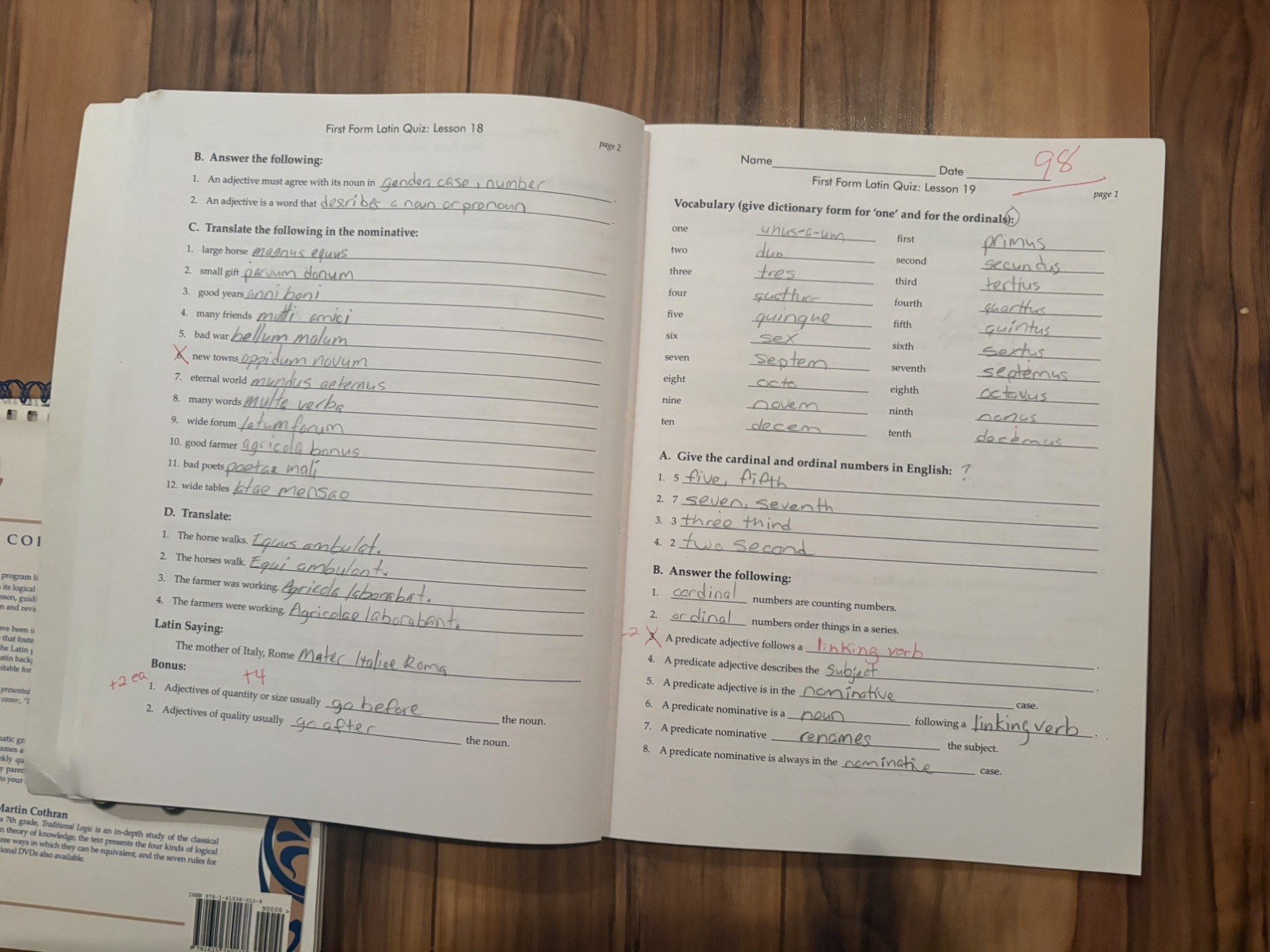 Memoria Press First Form Latin Set Cheryl Lowe Student Text TM Quizzes CD