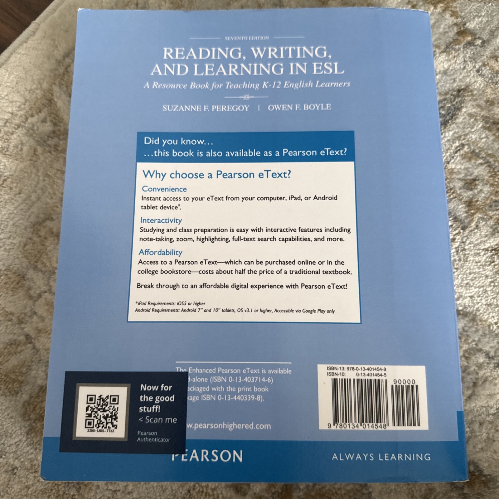 Reading, Writing, and Learning in ESL : A Resource Book for Teaching