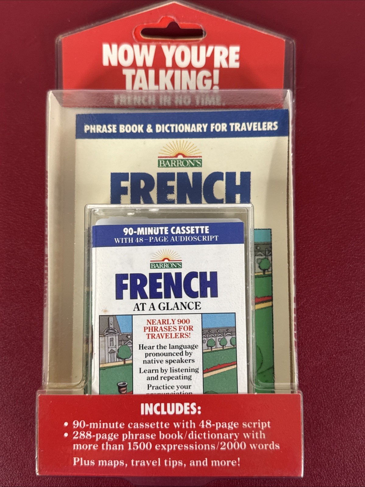 Barron’s French at a Glance – Audio Cassette Tape Phrase Book & Dictionary-NEW