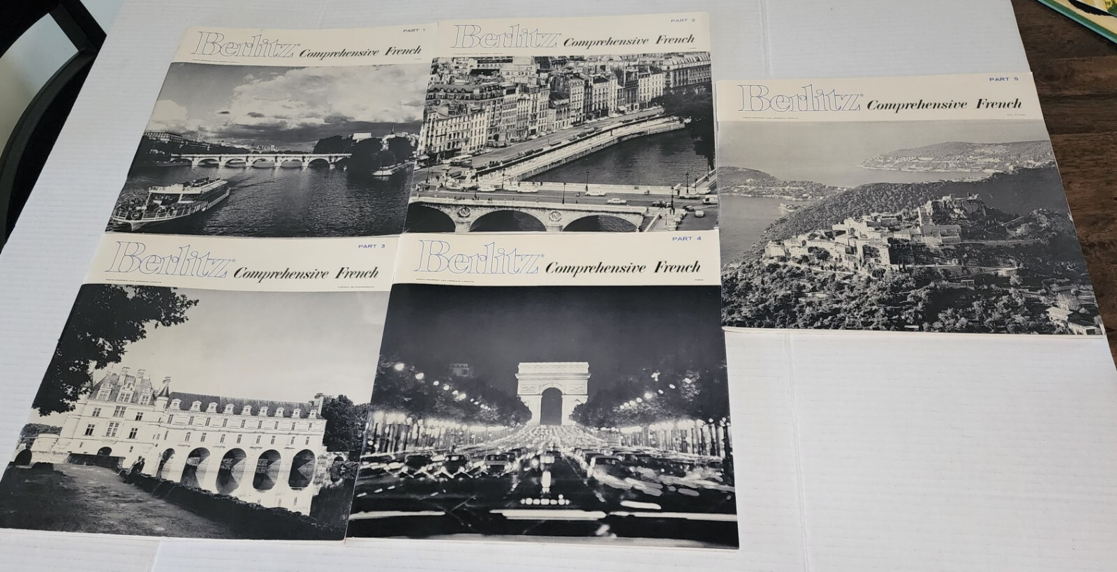 Lot of 5 Vintage Berlitz Comprehensive French Language Program Books 1-5