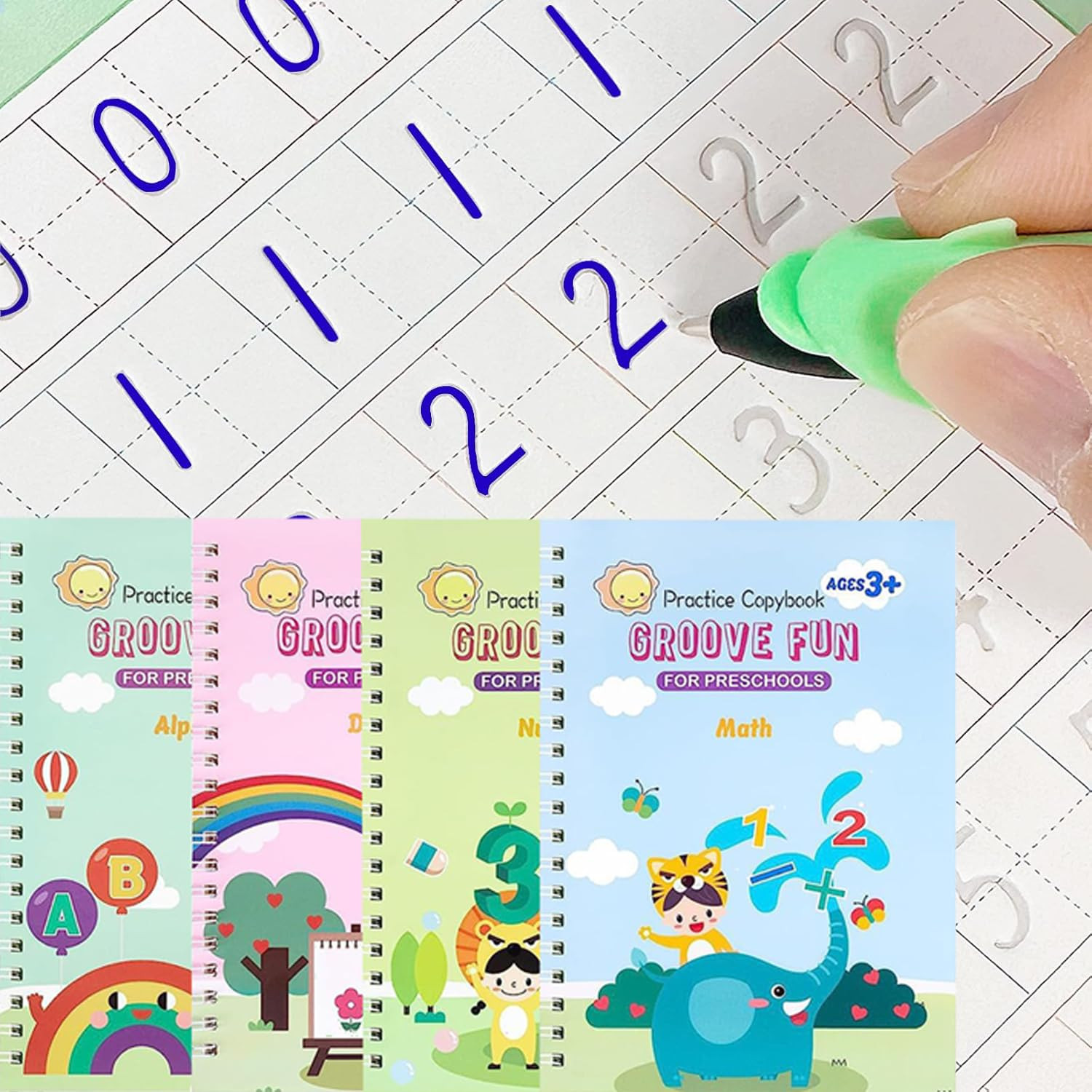 Magic Practice Copybook, Reusable Handwriting Workbooks, Magic Grooved Writing P