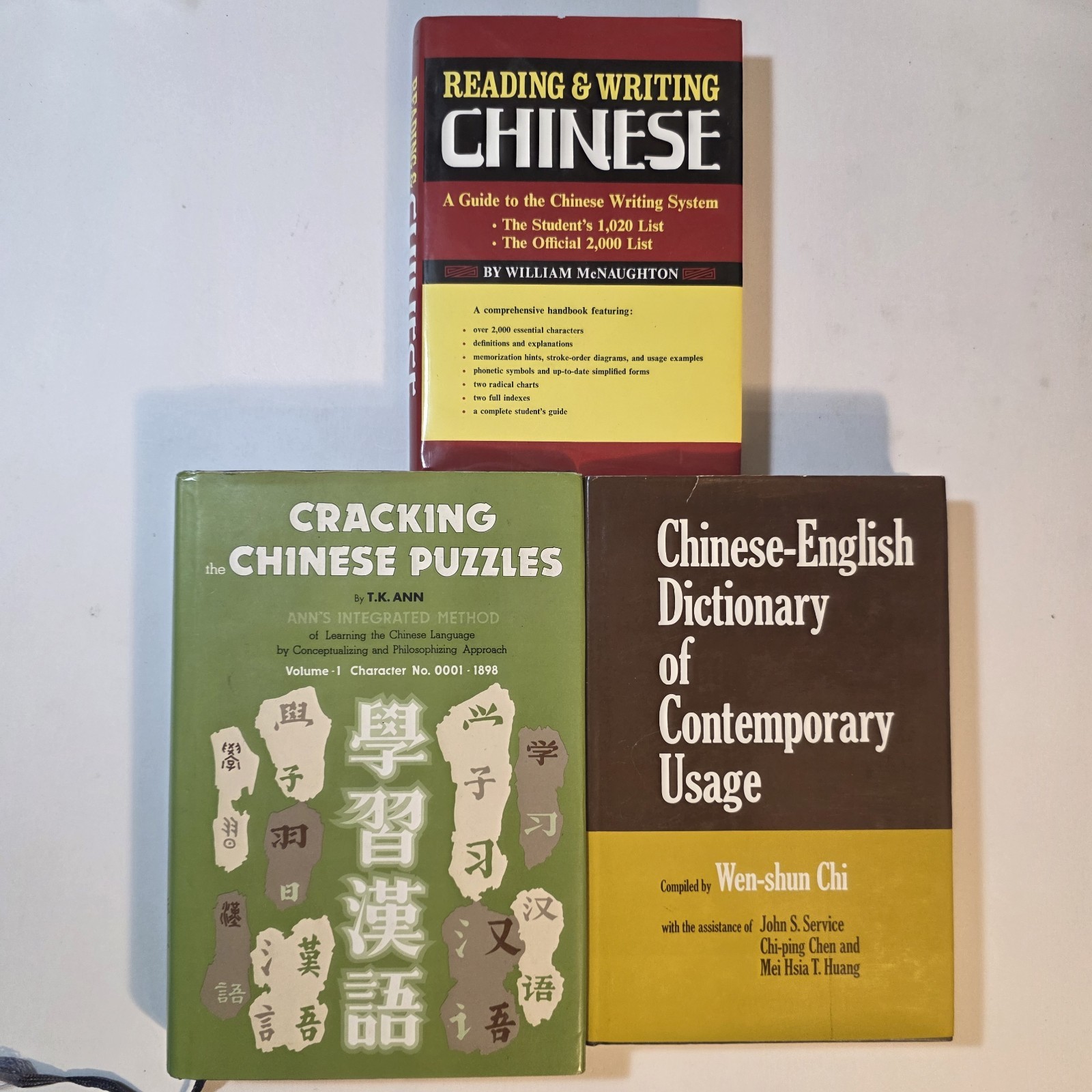 Lot Of 3 Chinese Learning Books Reading & Writing Systems Puzzles Dictionary