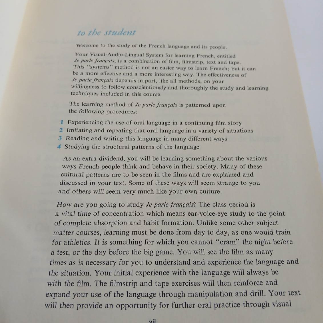 Vintage Je Parle Francais Foreign Language School Book French Language 1969