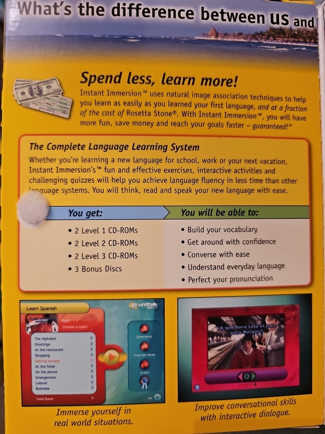 Instant Immersion Spanish Levels 1, 2 & 3 Audio CD DVD CD-ROM MP3/iPod