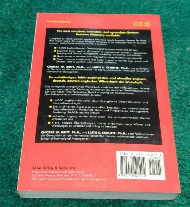 Wiley’s English-German, German-English Business Dictionary by Lilith E. Schutte