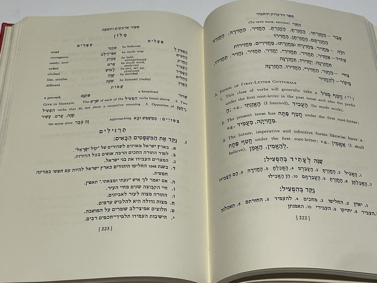 Vintage Modern Hebrew Grammar and Composition 1959 Harry Blumberg Judaica Map