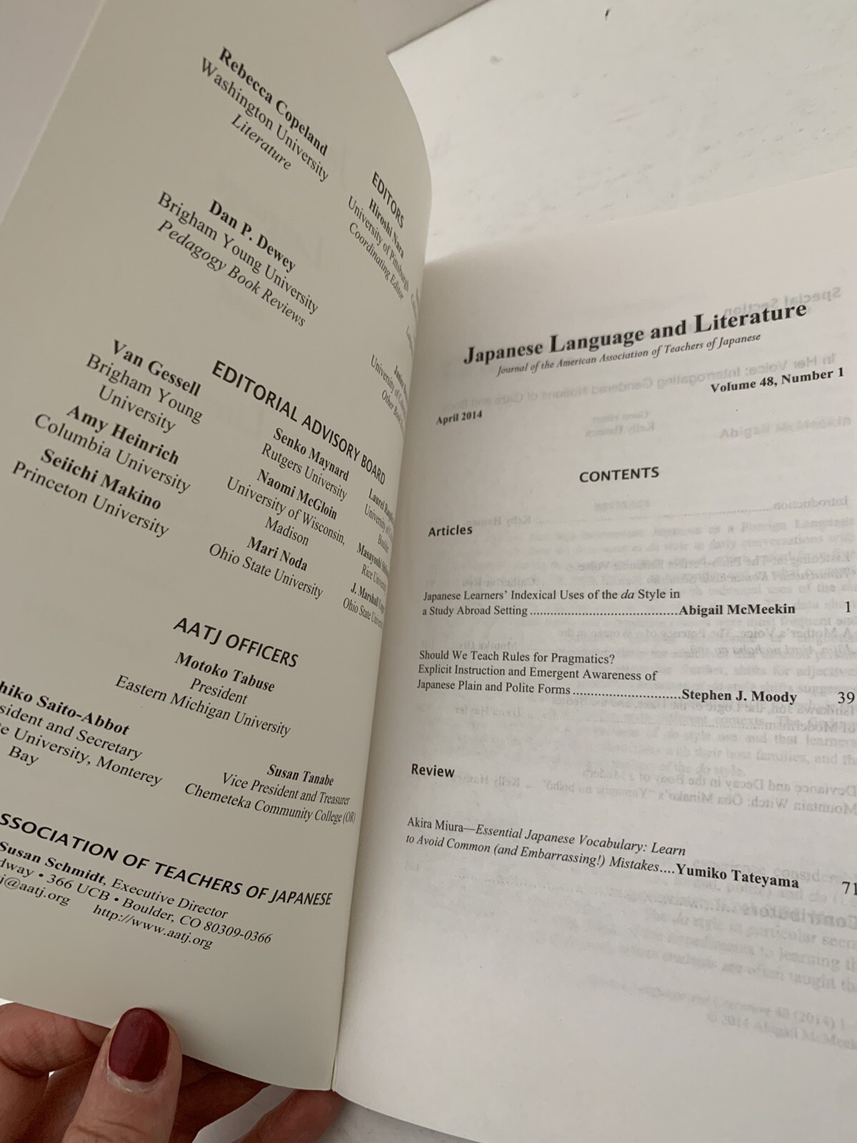 Japanese Language and Literature Volume 48, Issue No. 1 April 2014 Textbook