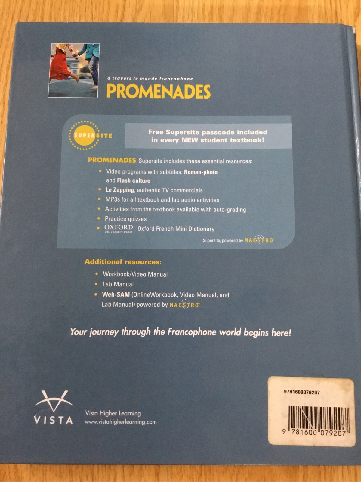 Promenades by Cheryl Tano & Mitschke 2009, Online Resource French Language Study