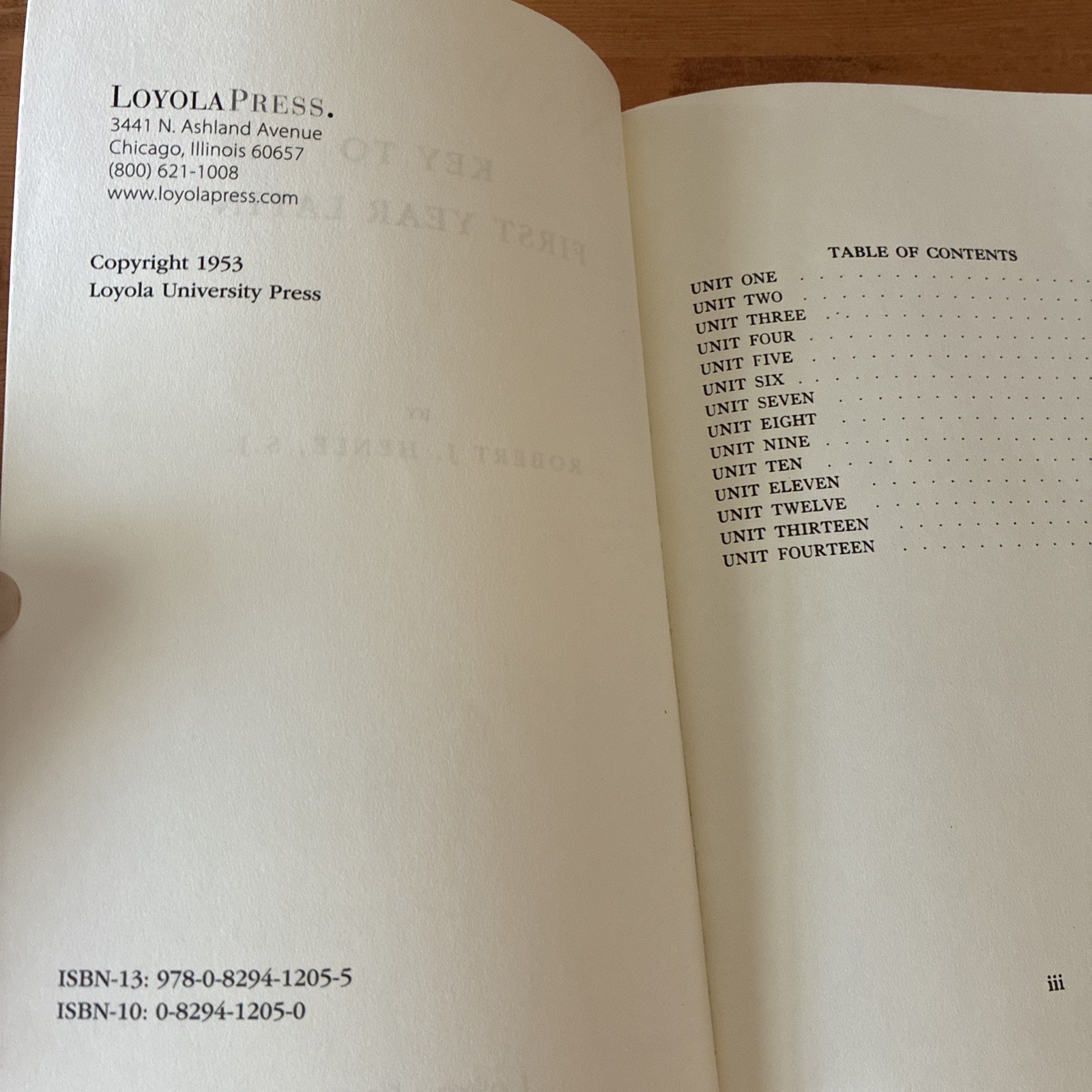 Henle Latin First Year Answer Key by Robert J. Henle (1958, Trade Paperback)