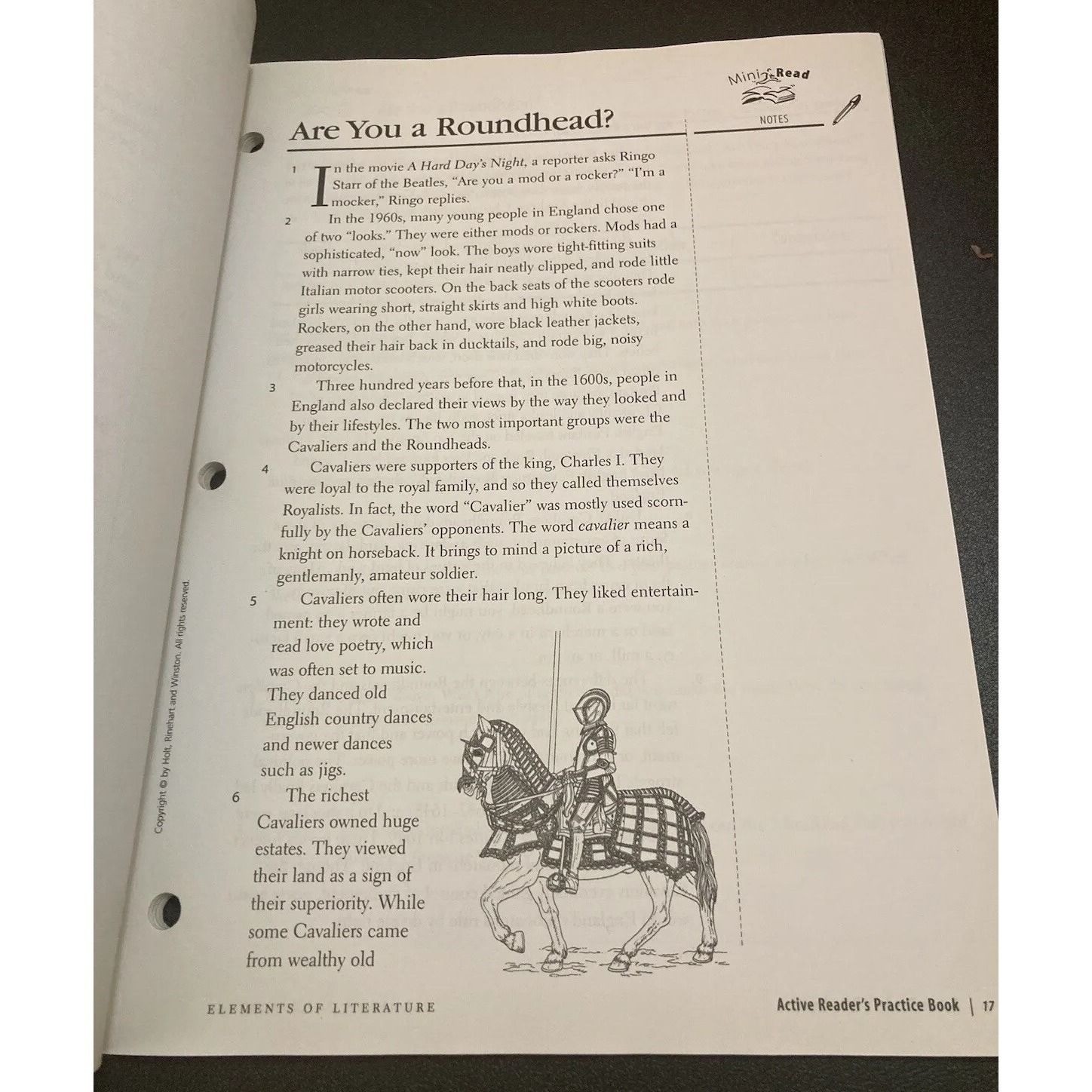 Elements of Literature 6th Course British Homeschool Teacher Practice Book
