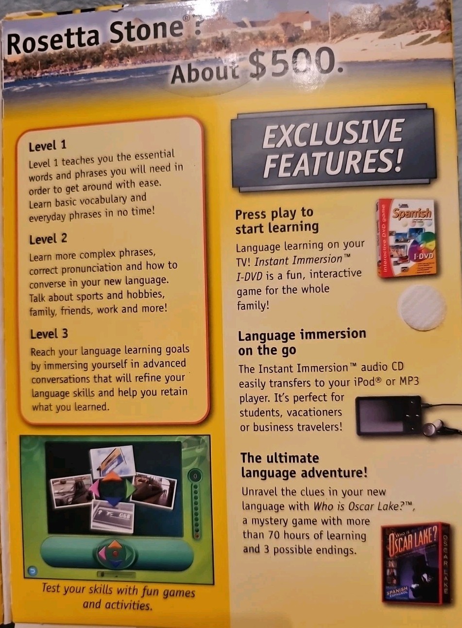 Instant Immersion Spanish Levels 1, 2 & 3 Audio CD DVD CD-ROM MP3/iPod