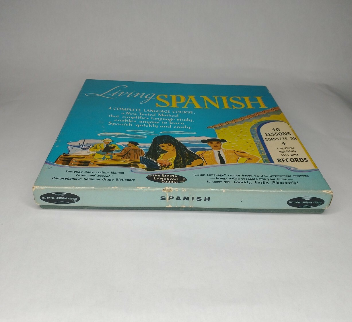 The Living Language Courses Living Spanish 4 Records Vintage 1955