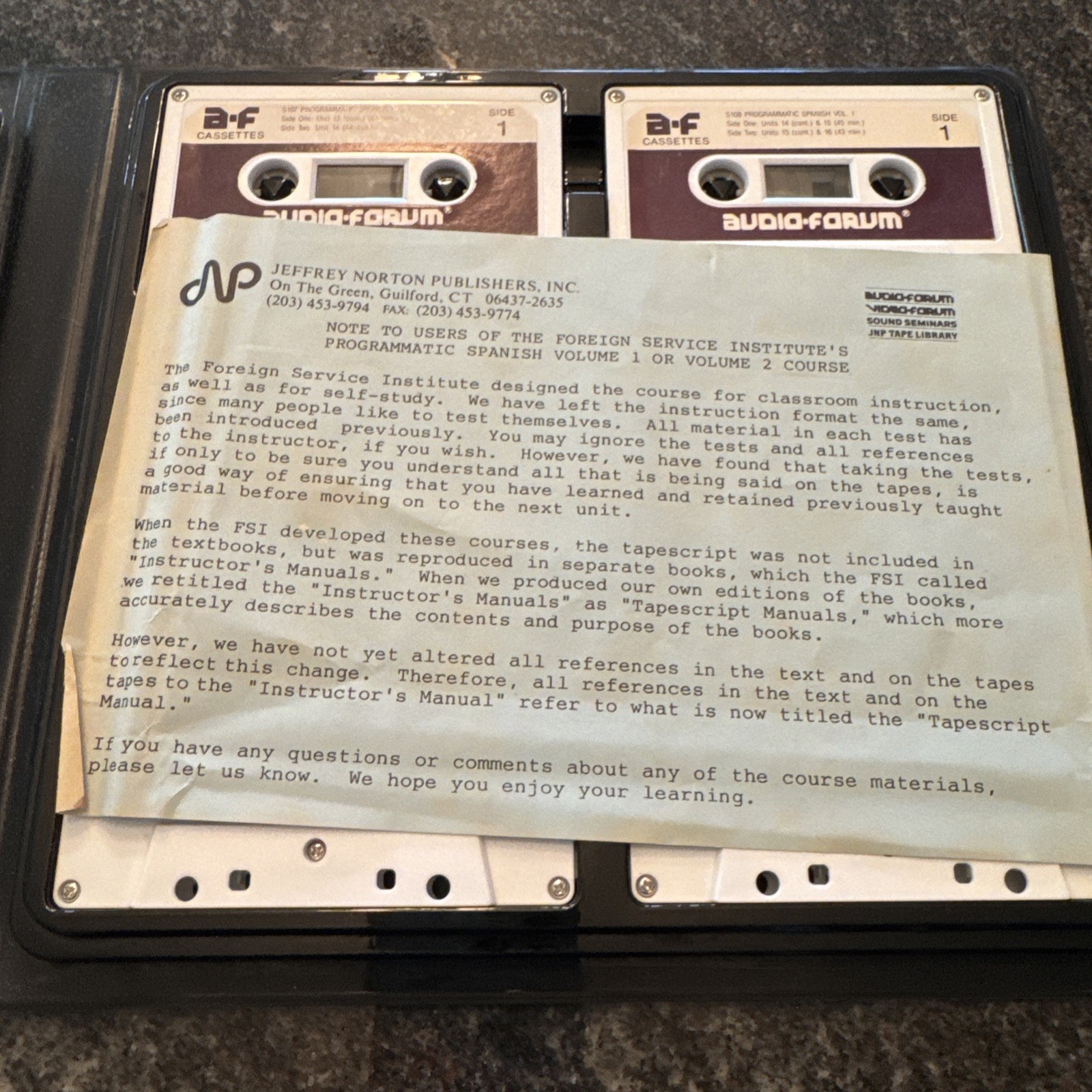 Vtg Audio-Forum Sound Seminars Medical Spanish Course – 12 Cassettes & Guide