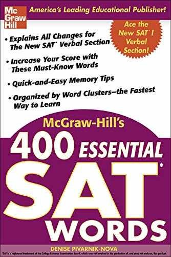 McGraw-Hill’s 400 Essential SAT – Paperback, by Pivarnik-Nova Denise – Very Good