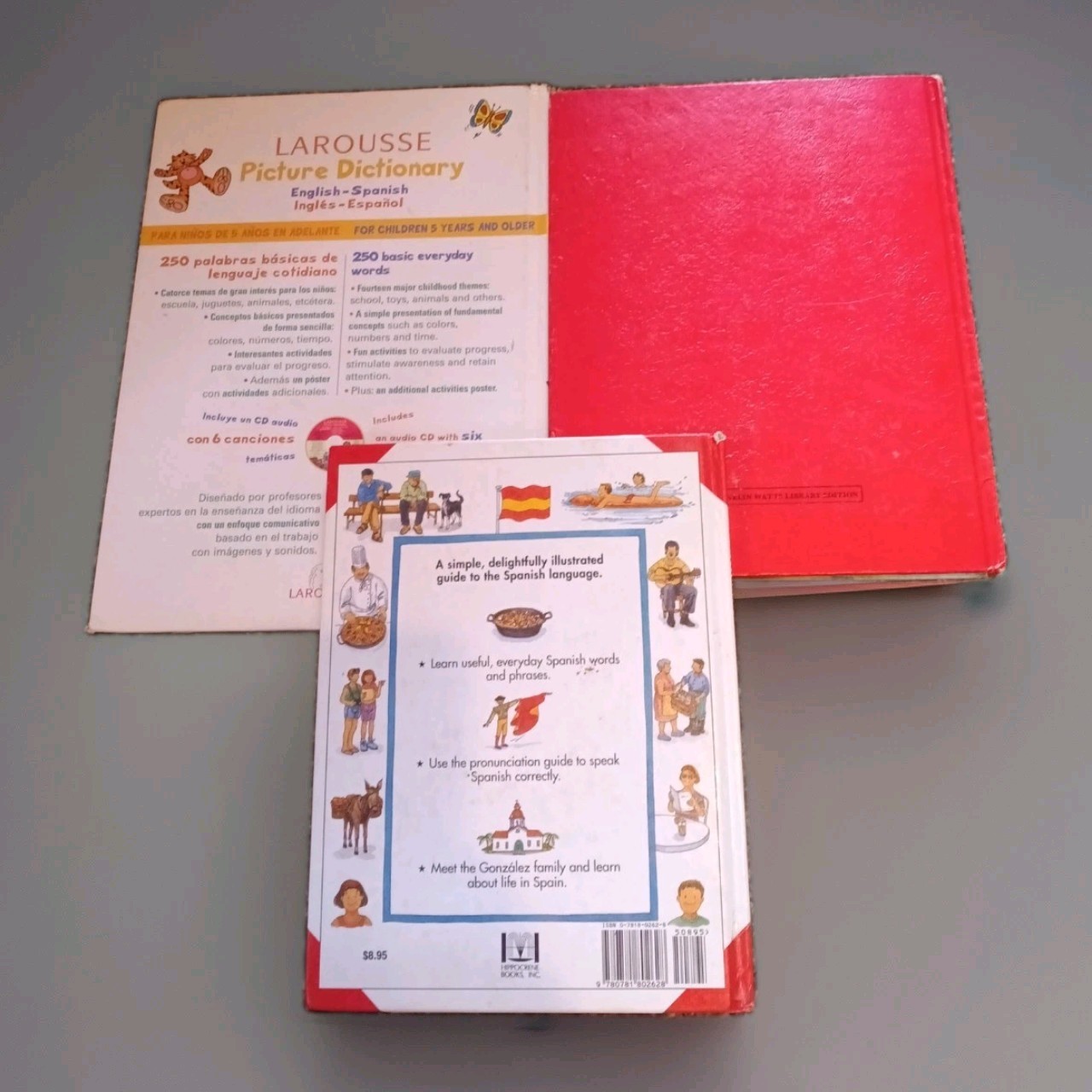 Spanish Language Learning Book Lot Children Homeschool Picture Dictionary