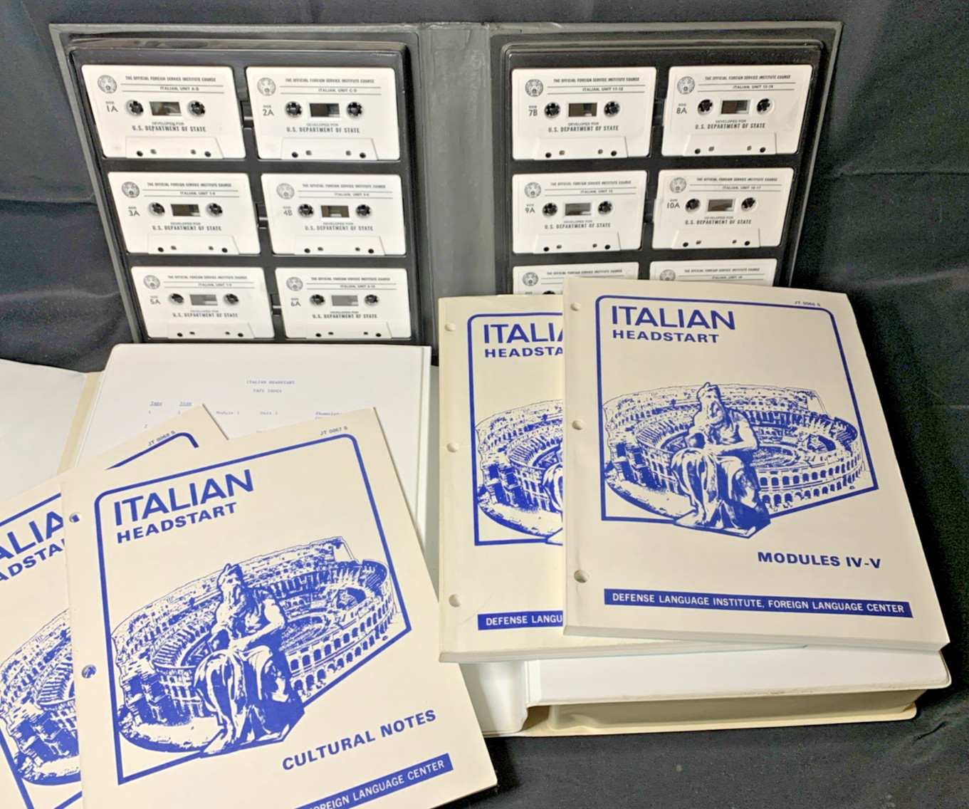 Italian Headstart Defense & Foreign Service Audio Cassettes 1st Edition 1985