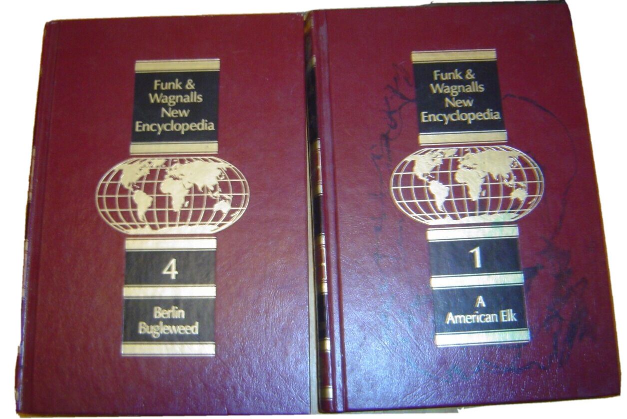 FUNK & WAGNALLS NEW Encyclopedia volumes 1 & 4 2 books PRINTED IN USA GOOD CONDT