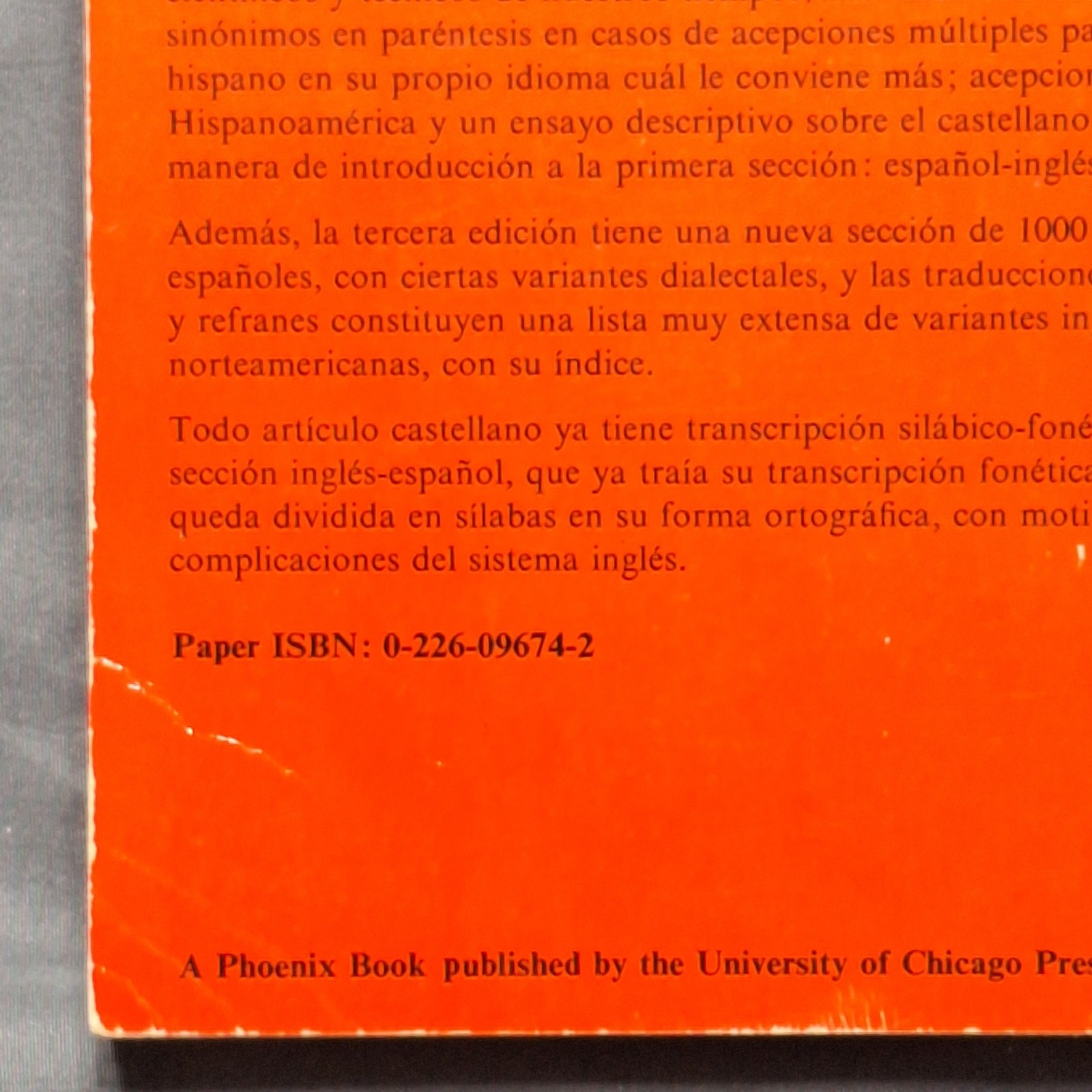 University of Chicago Spanish Dictionary 3rd Edition Paperback 1977