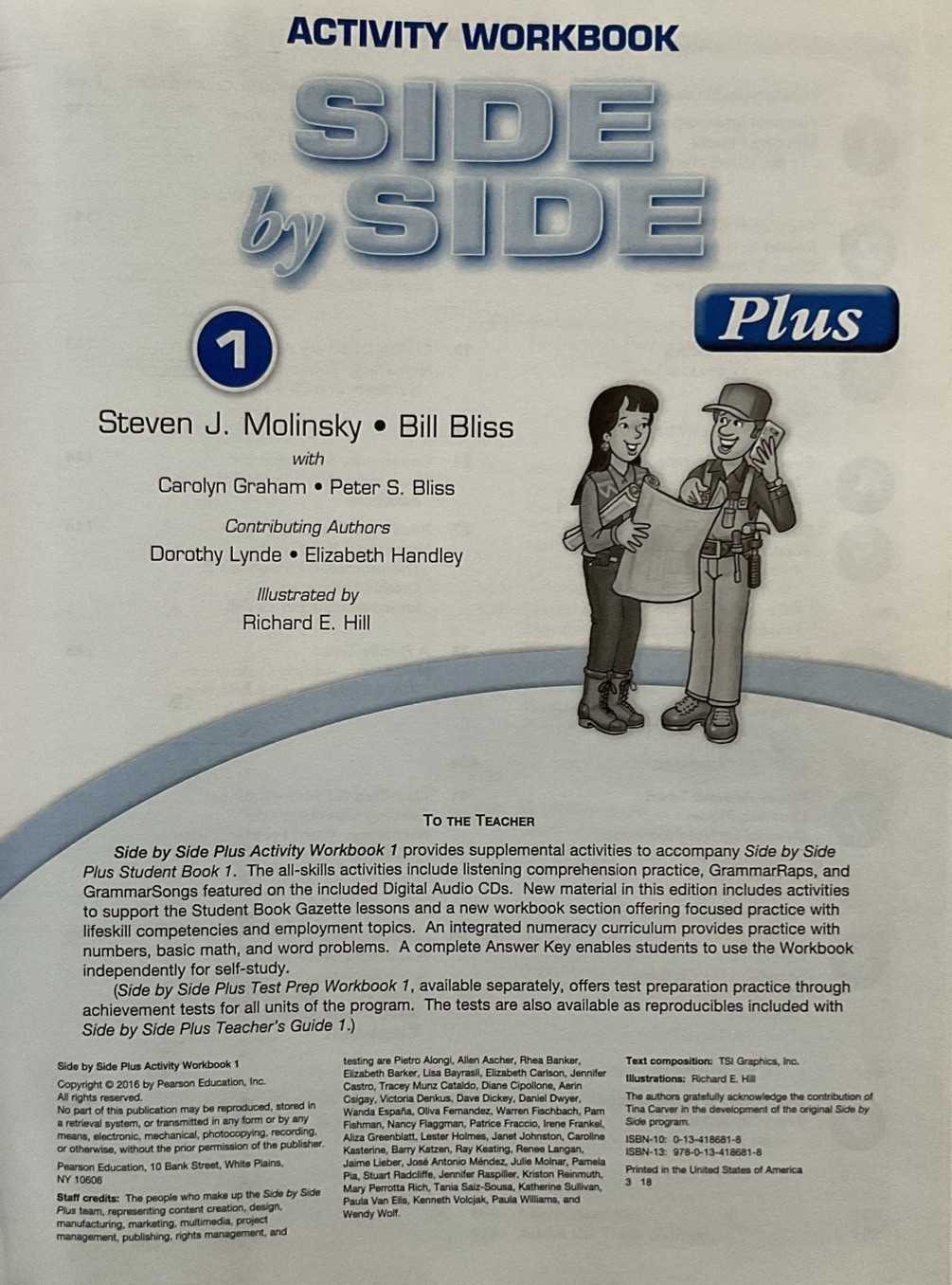 SET 3 Side by Side Plus 1 Activity Workbook + Test Book + CDs Bliss and Molinsky