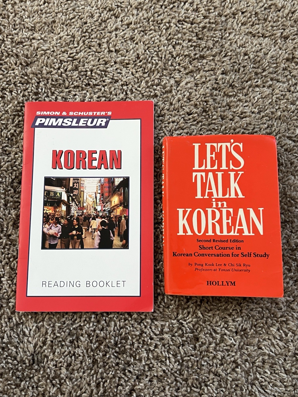 Let’s Talk in Korean By Lee/Ryu (1986), & Pimsleur Korean Pamplet (2005) Books
