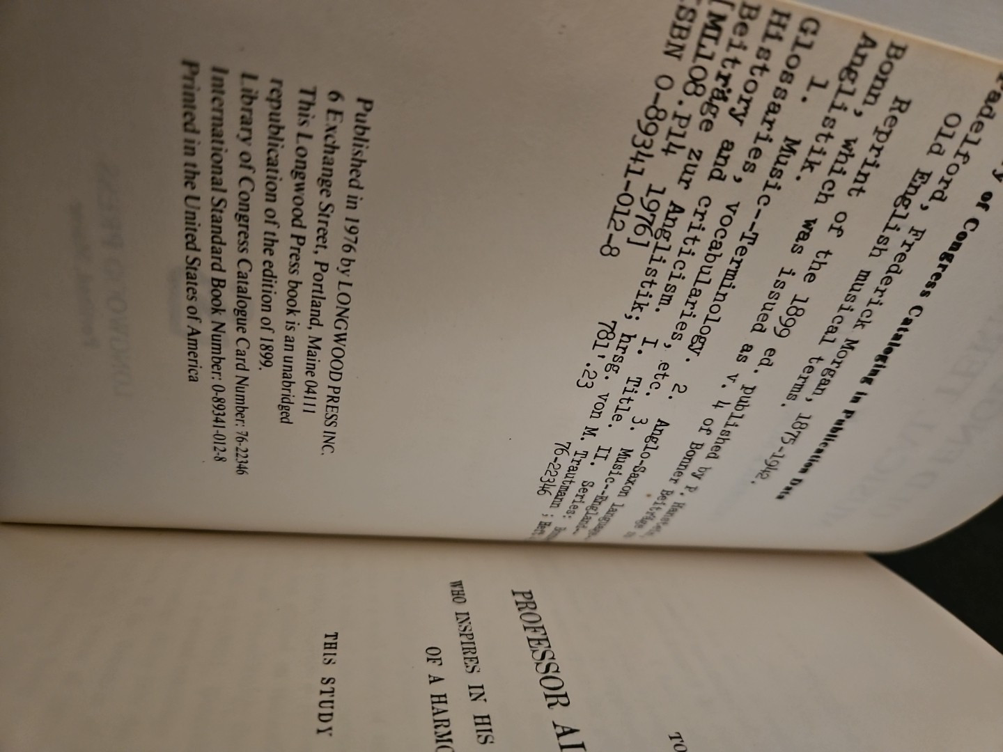 Old English Musical Terms by Padelford, Frederick Morgan