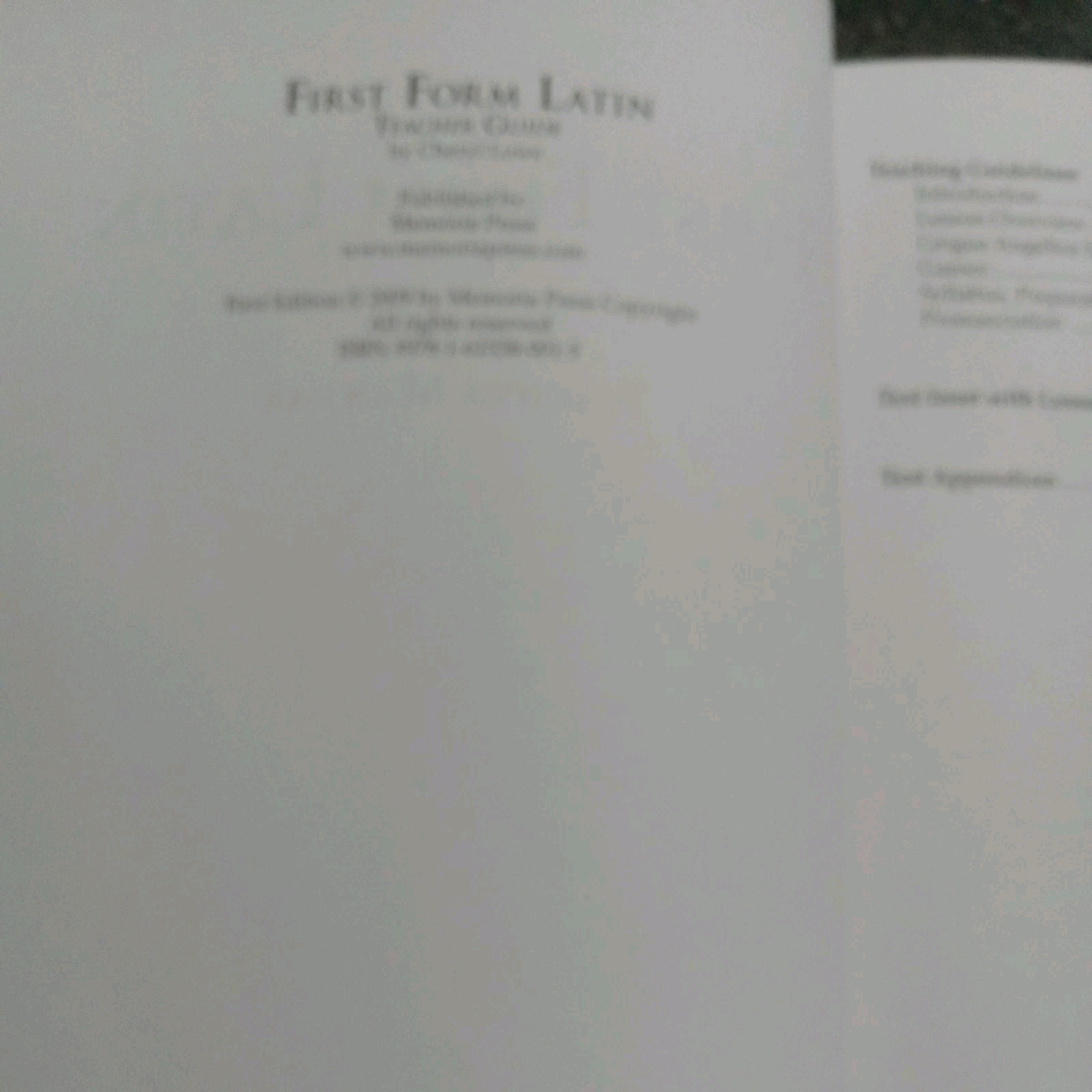 Memoria Press First Form Latin Set,TM, Wb & Test Key, Quizzes&Tests, DVDs