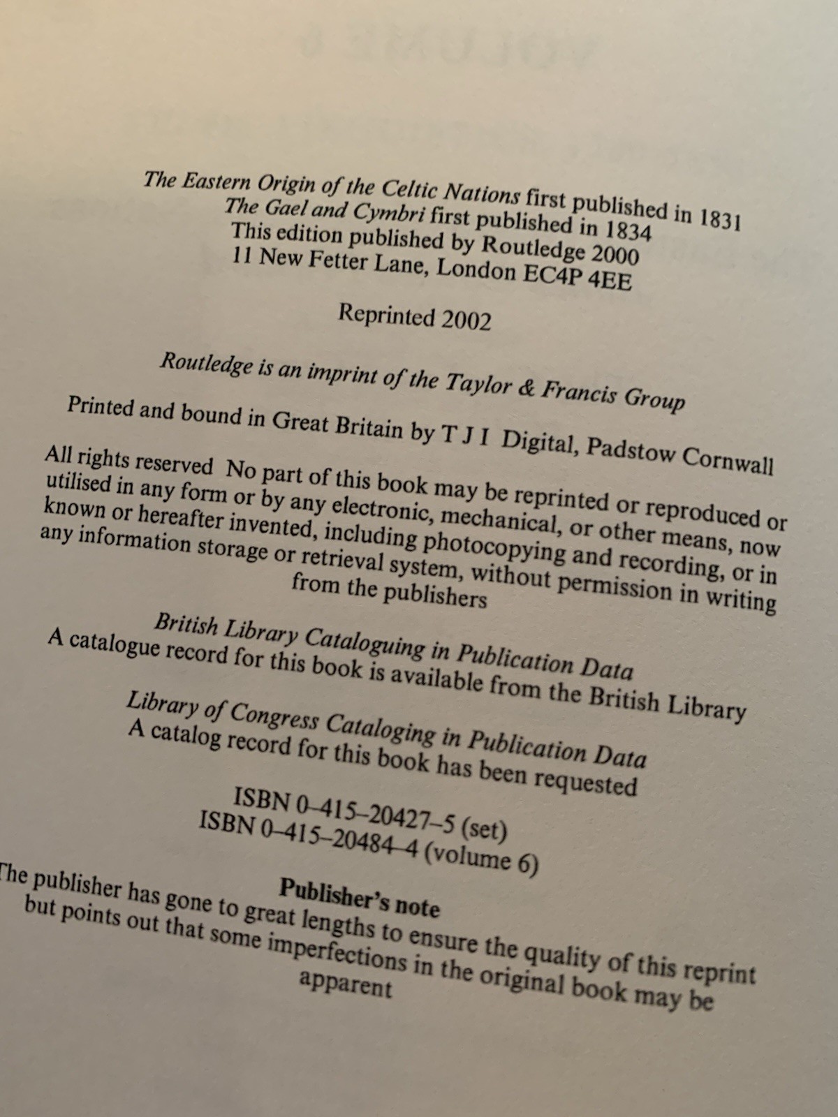 Celtic Linguistics 1700-1850 Volume 6 Hardback Clothbound, rare, near perfect!