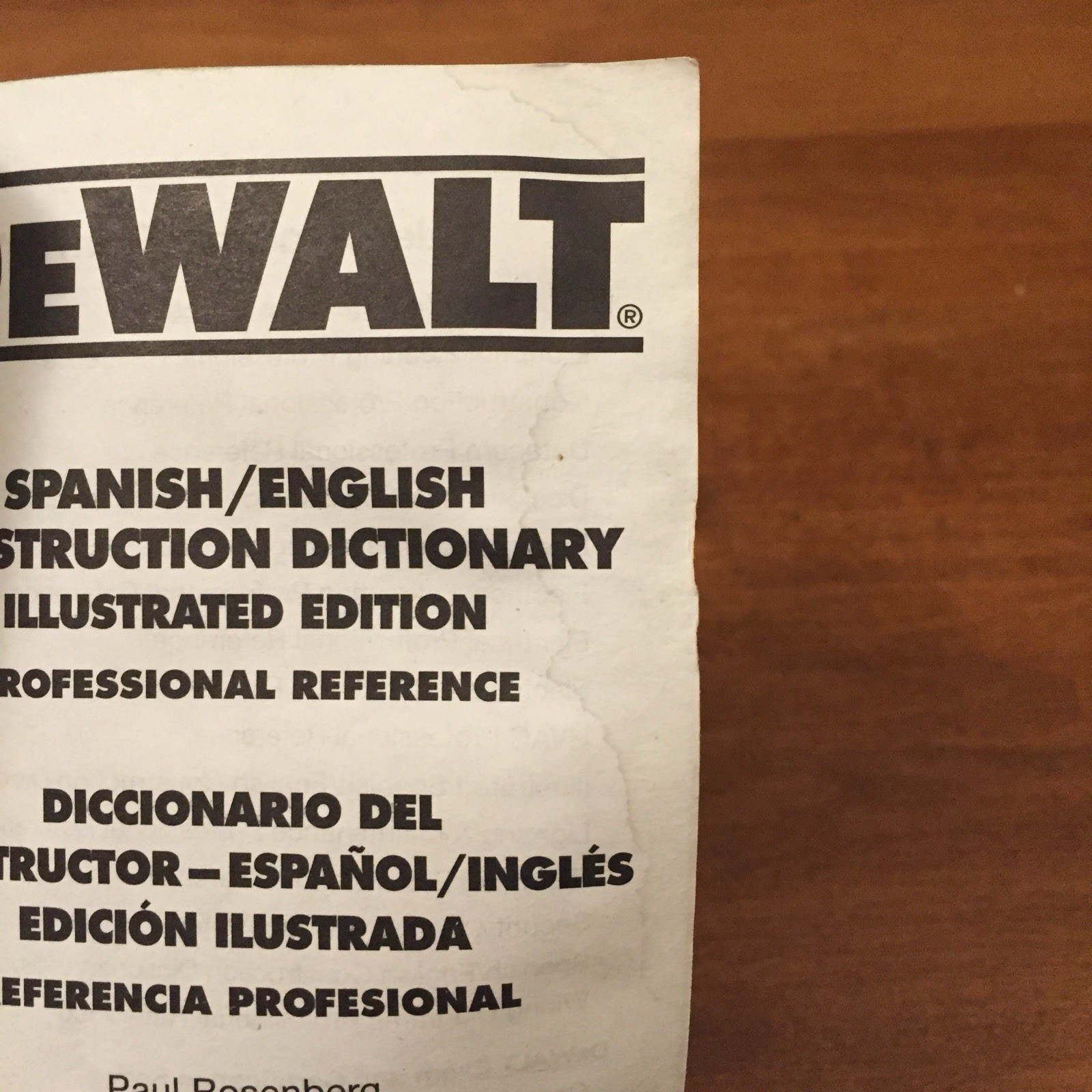 DeWALT Spanish/English Construction Dictionary 2006 Delmar Cengage PB Fair Cond