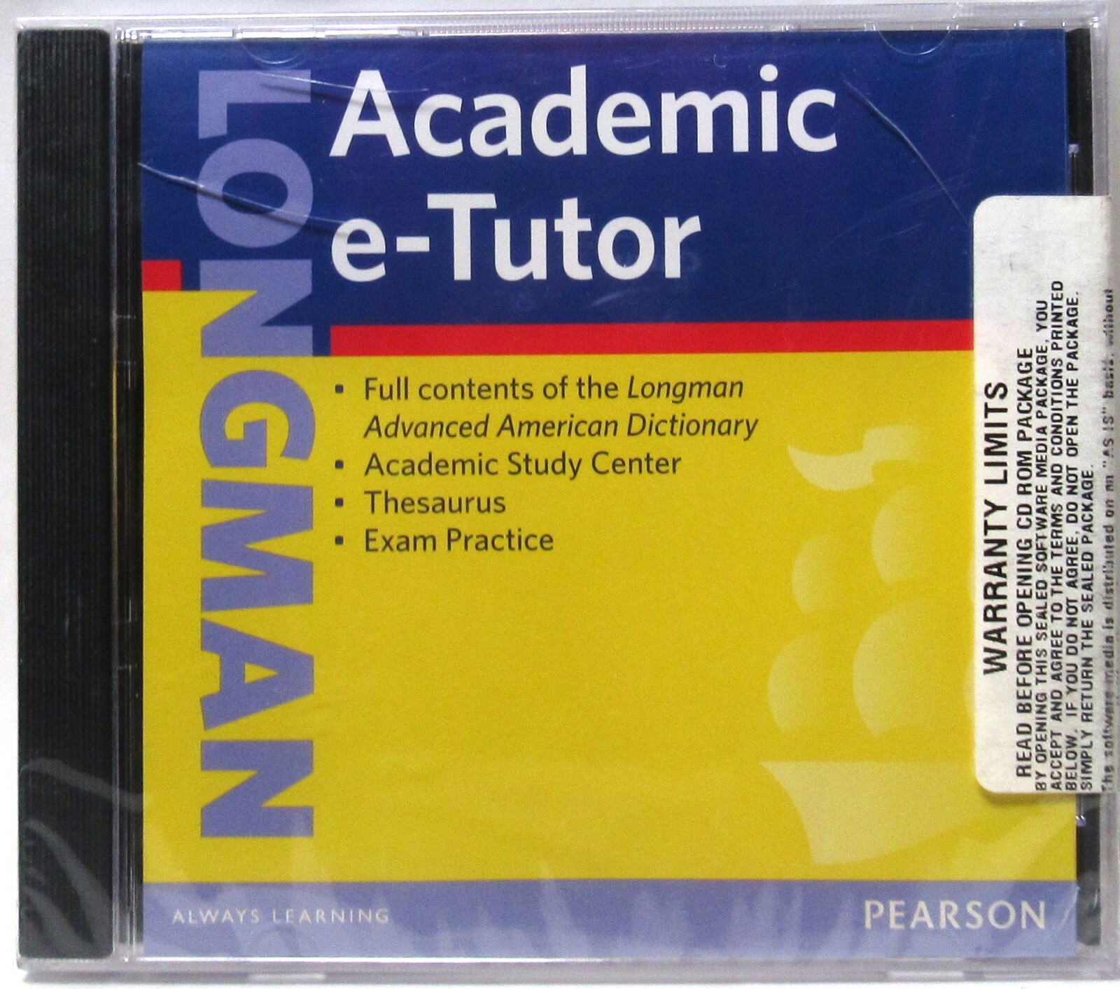 LONGMAN Academic e-Tutor CD-ROM By Pearson Longman >SEALED<