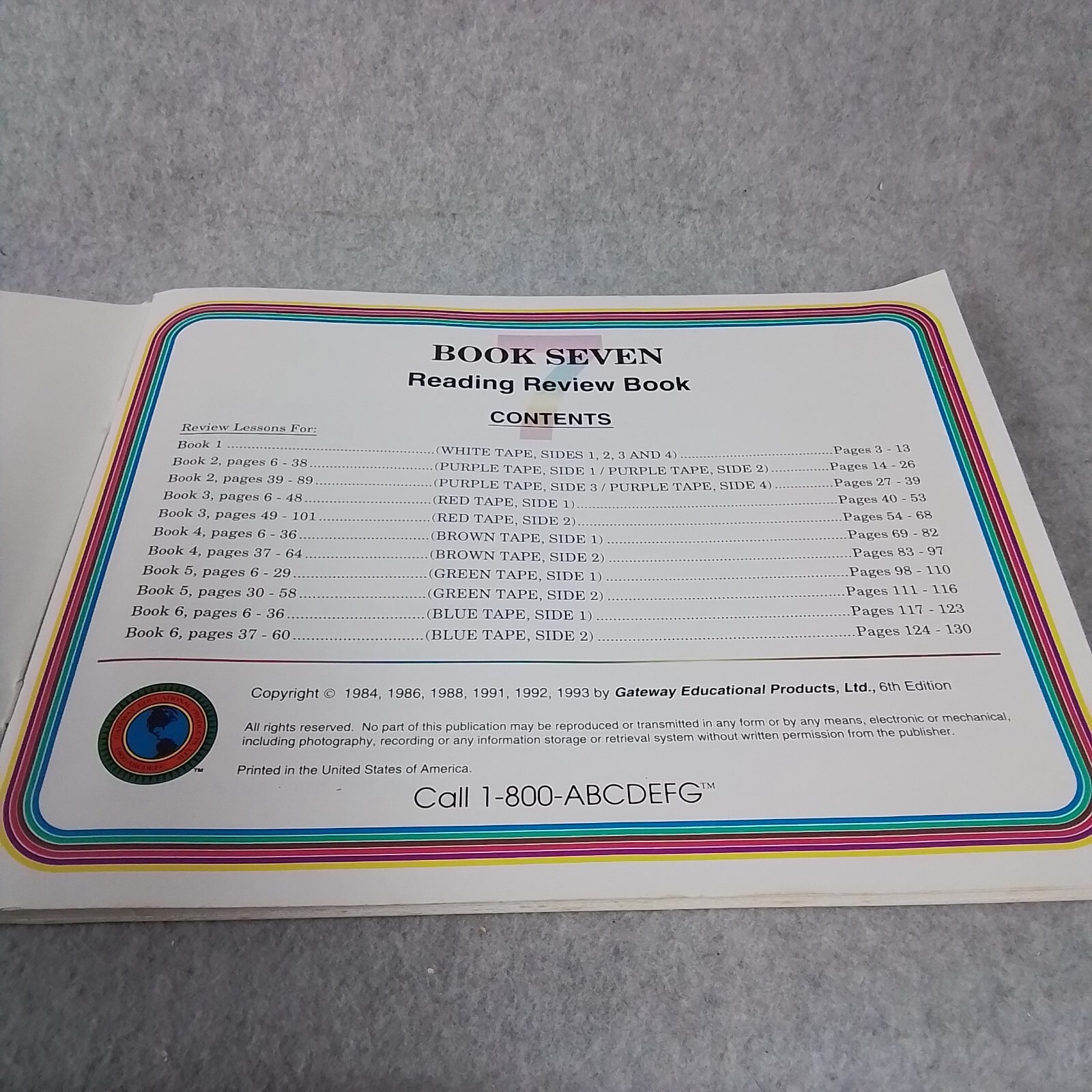 Hooked on Phonics 1993 Set Parts, Learn to Read-Reading Review Book-Book Seven