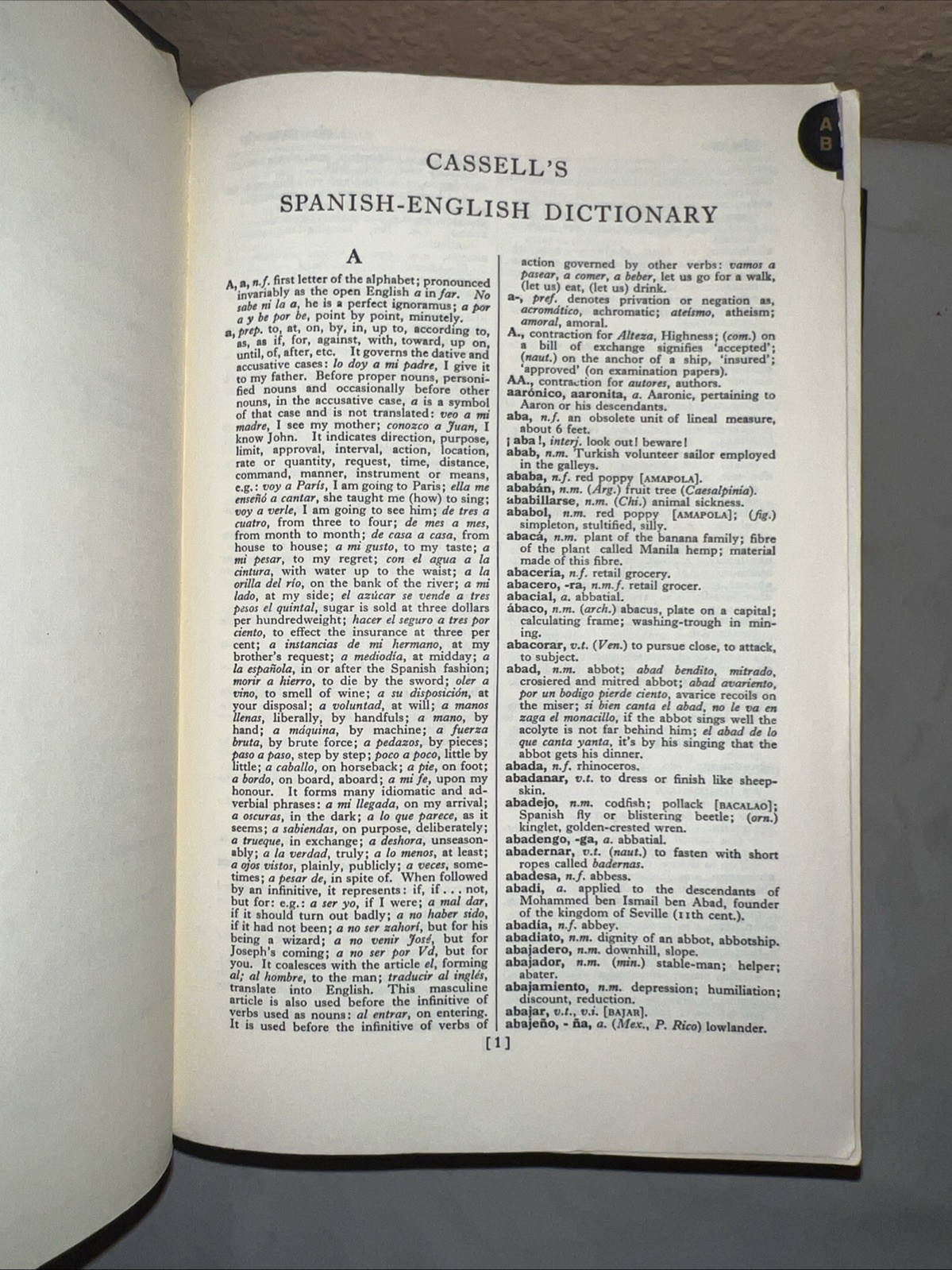Cassells Spanish-English, English-Spanish Dictionary – Hardcover – 1968 Vintage