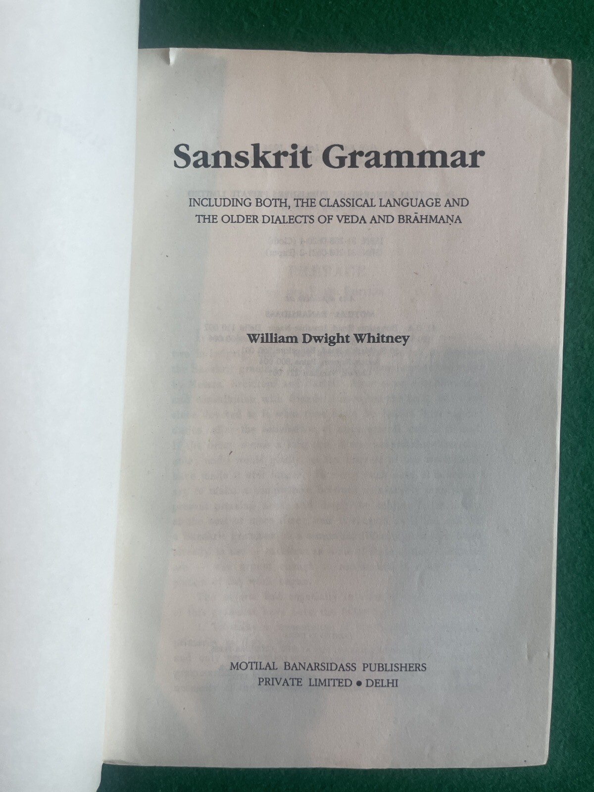 Sanskrit Grammar William Dwight Whitney Language Education