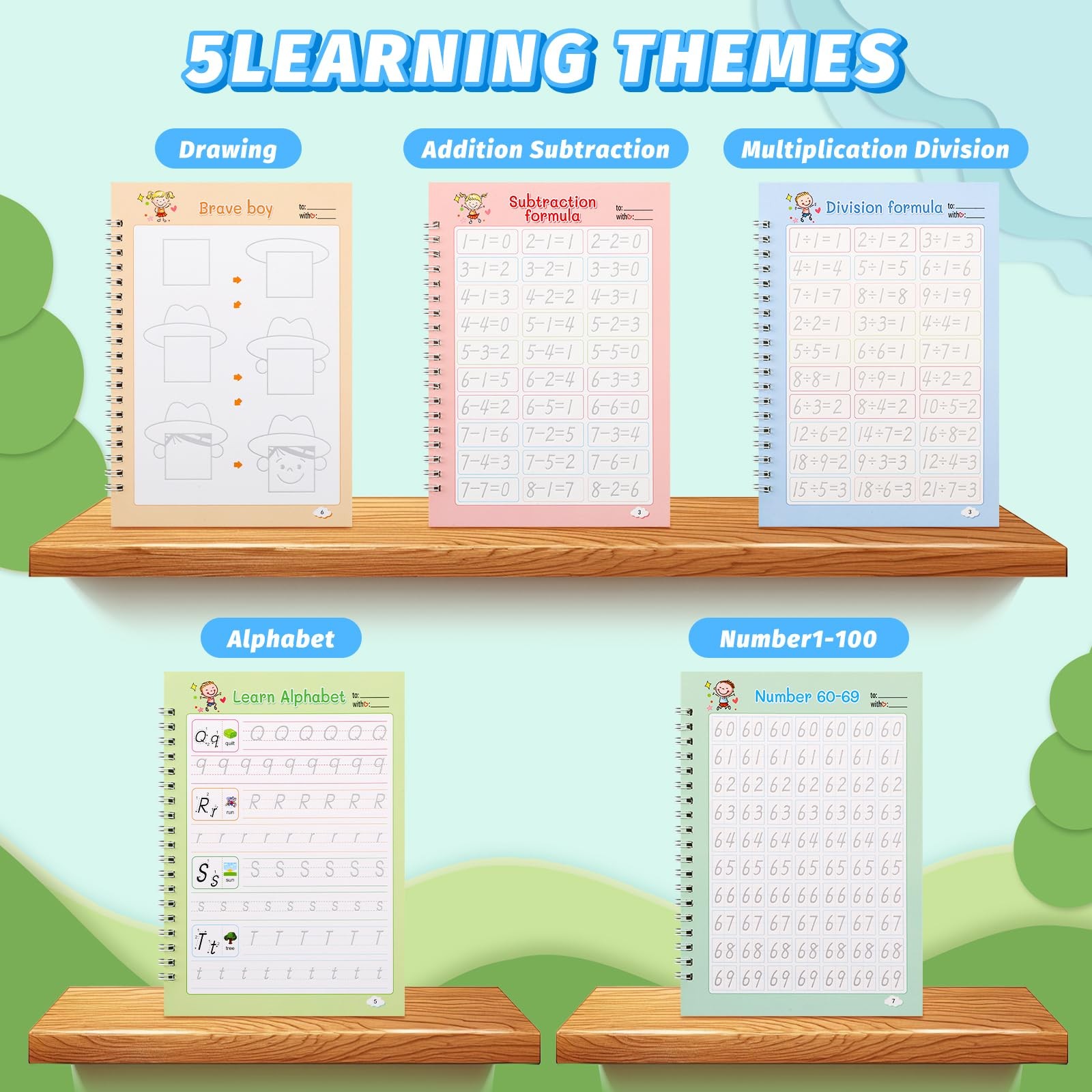 Grooved Magic Practice Copybook, Reusable Writing Practice Book, for Preschool K