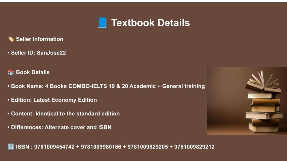 4 BOOK:IELTS 19 Academic & General Training+IELTS 20 Academic & General Training