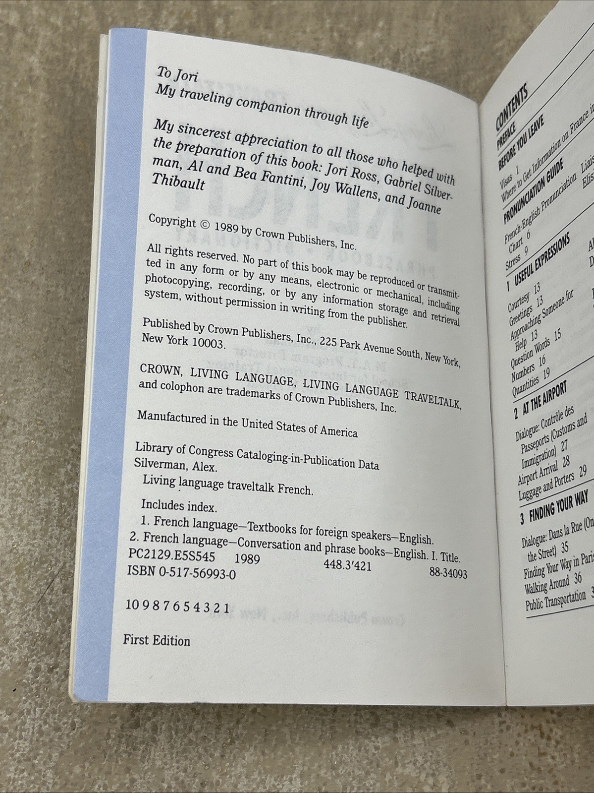 Fodor’s Living Language French Phrase book/Dictionary 1st Edition – W/ CASSETTE