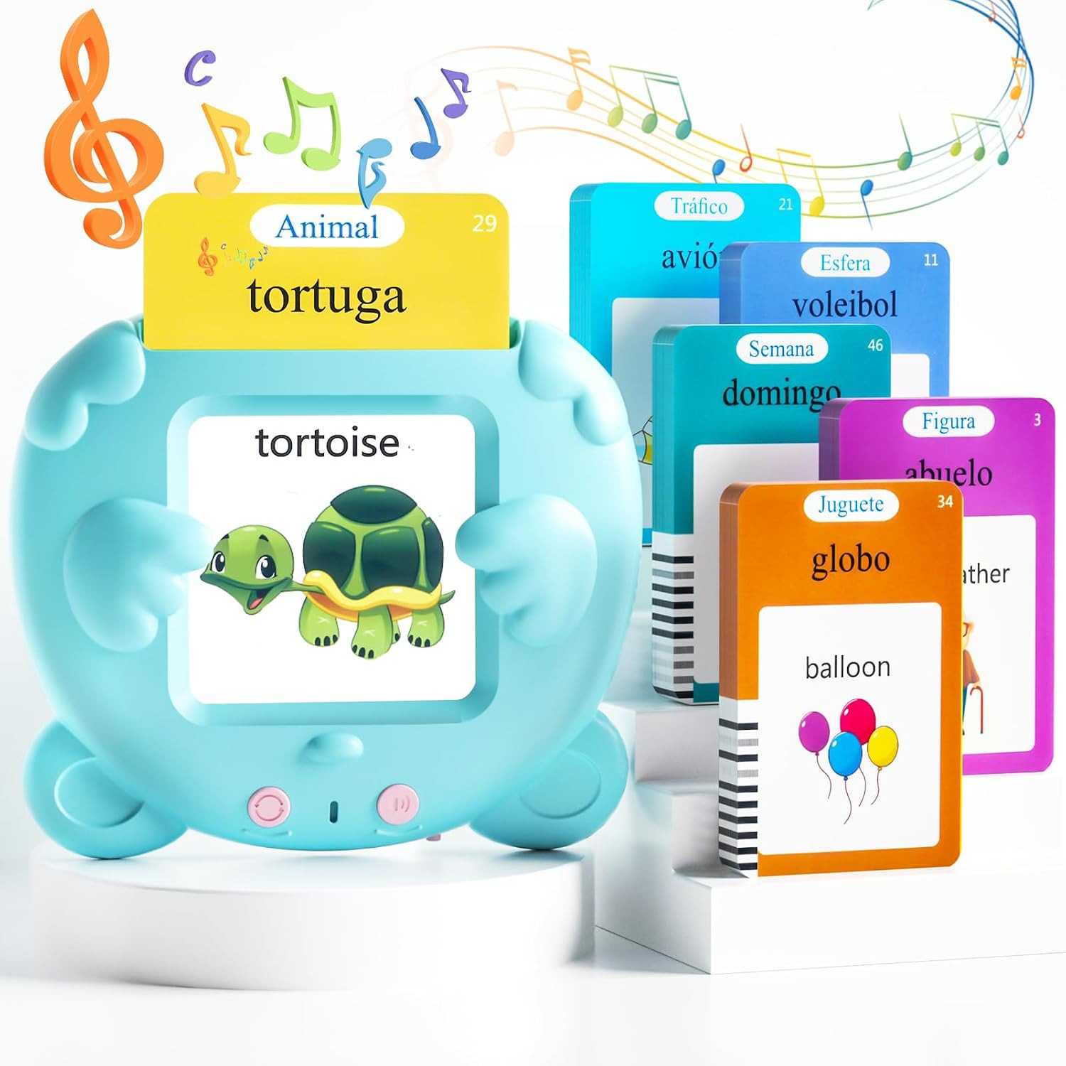 Spanish & English Talking Flash Cards for Toddlers, 510 Sight Words Bilingual Le