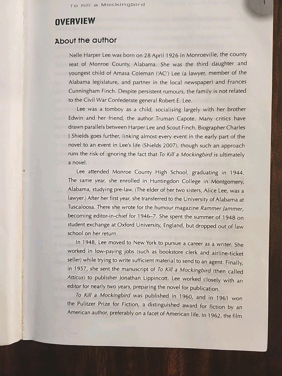 Harper Lee’s To Kill a Mockingbird ~ Catriona Mills ~ Insight Text Guides