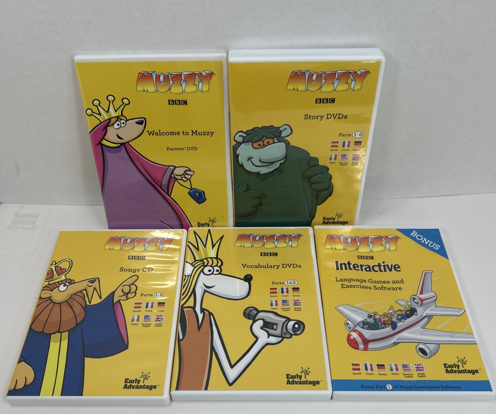BBC MUZZY Early Level 1 Multilingual Language DVD/CD/CD-Rom Booklet Set