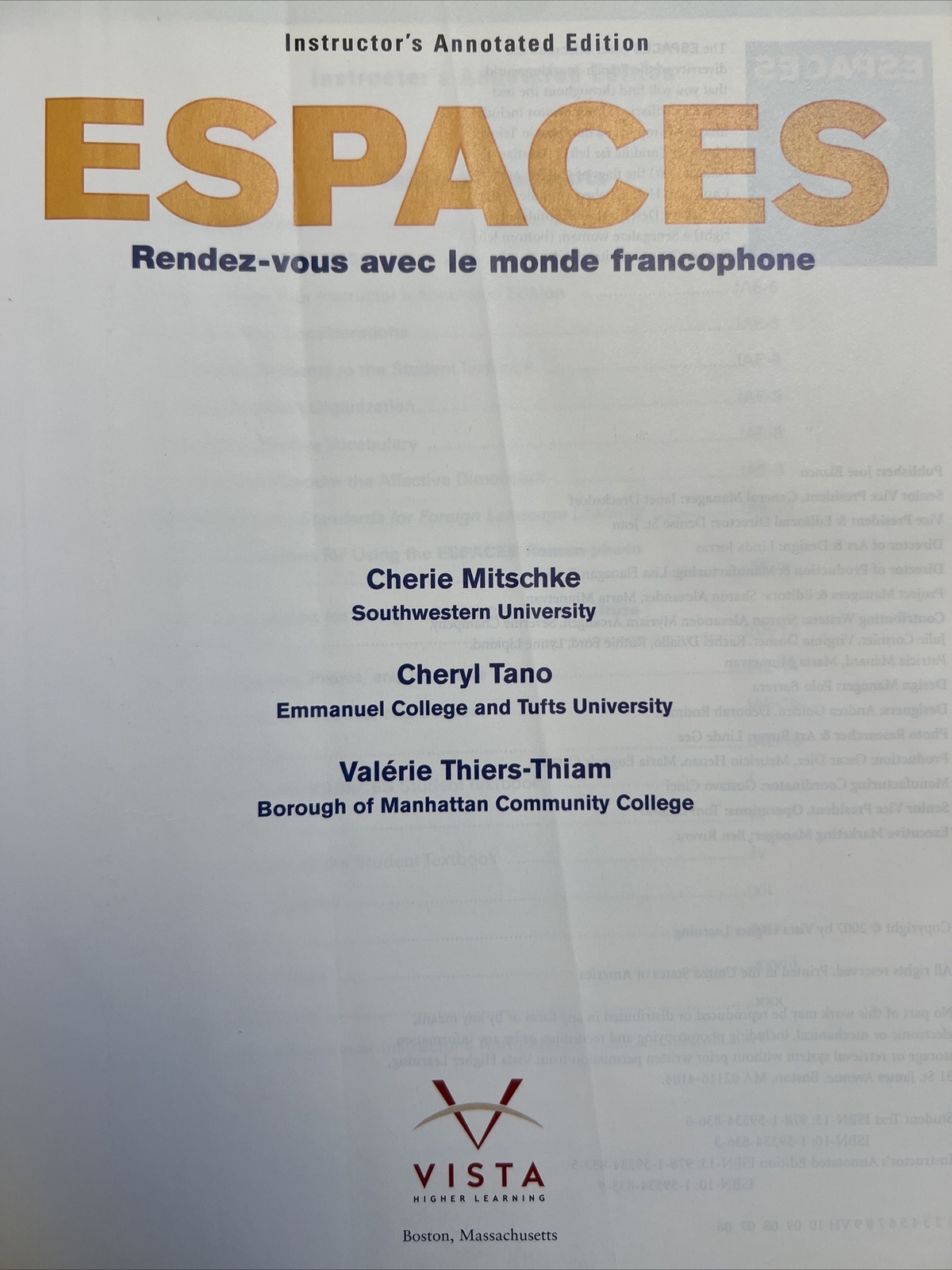 Espaces by Cheryl Tano, Cherie Mitschke and Valerie Thiers-Thiam (2006)