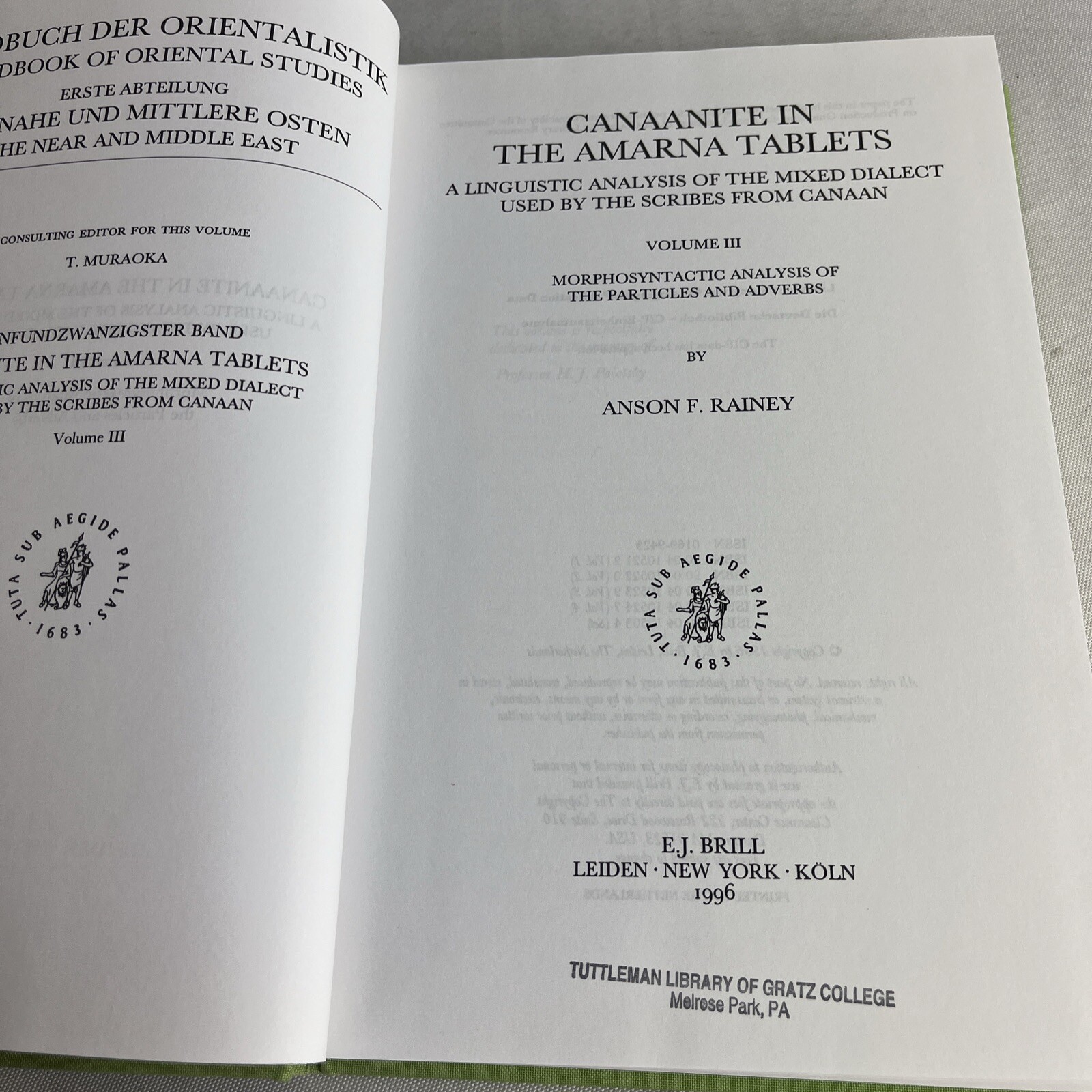 Canaanite In The Amarna Tablets: A Linguistic Analysis…. – 4 Volume Set – HC