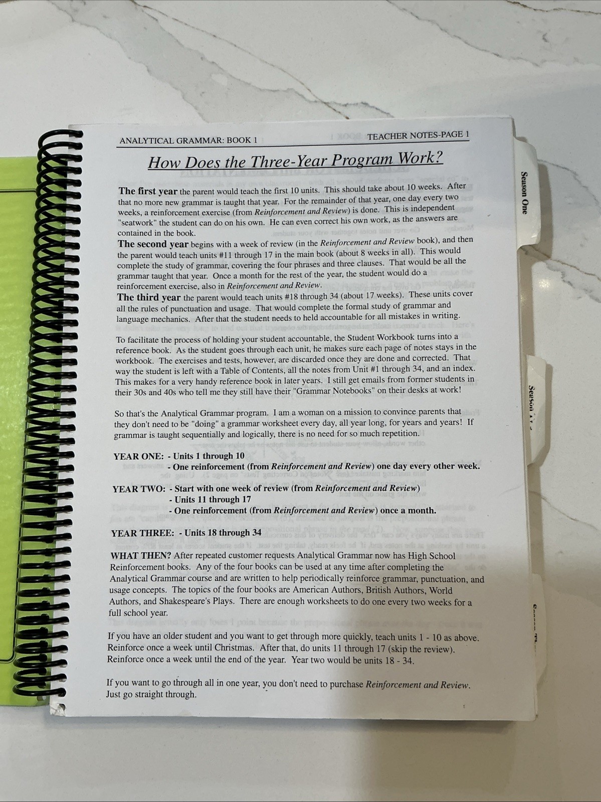 Analytical Grammar TEACHER BOOK Systematic Approach by Robin Finley Language