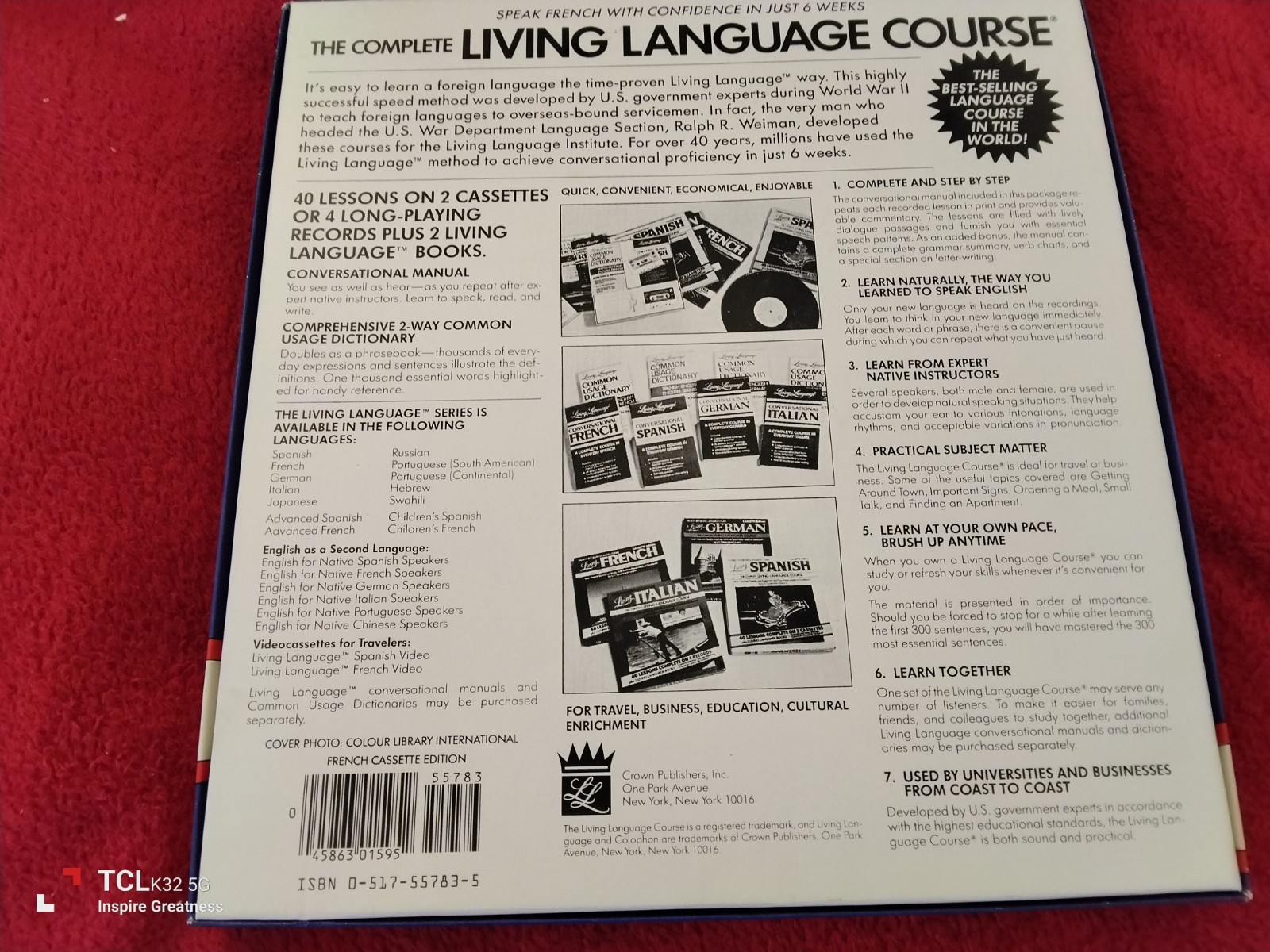 Rare Vintage French Language Course Cassettes “Living French” Complete Very Good