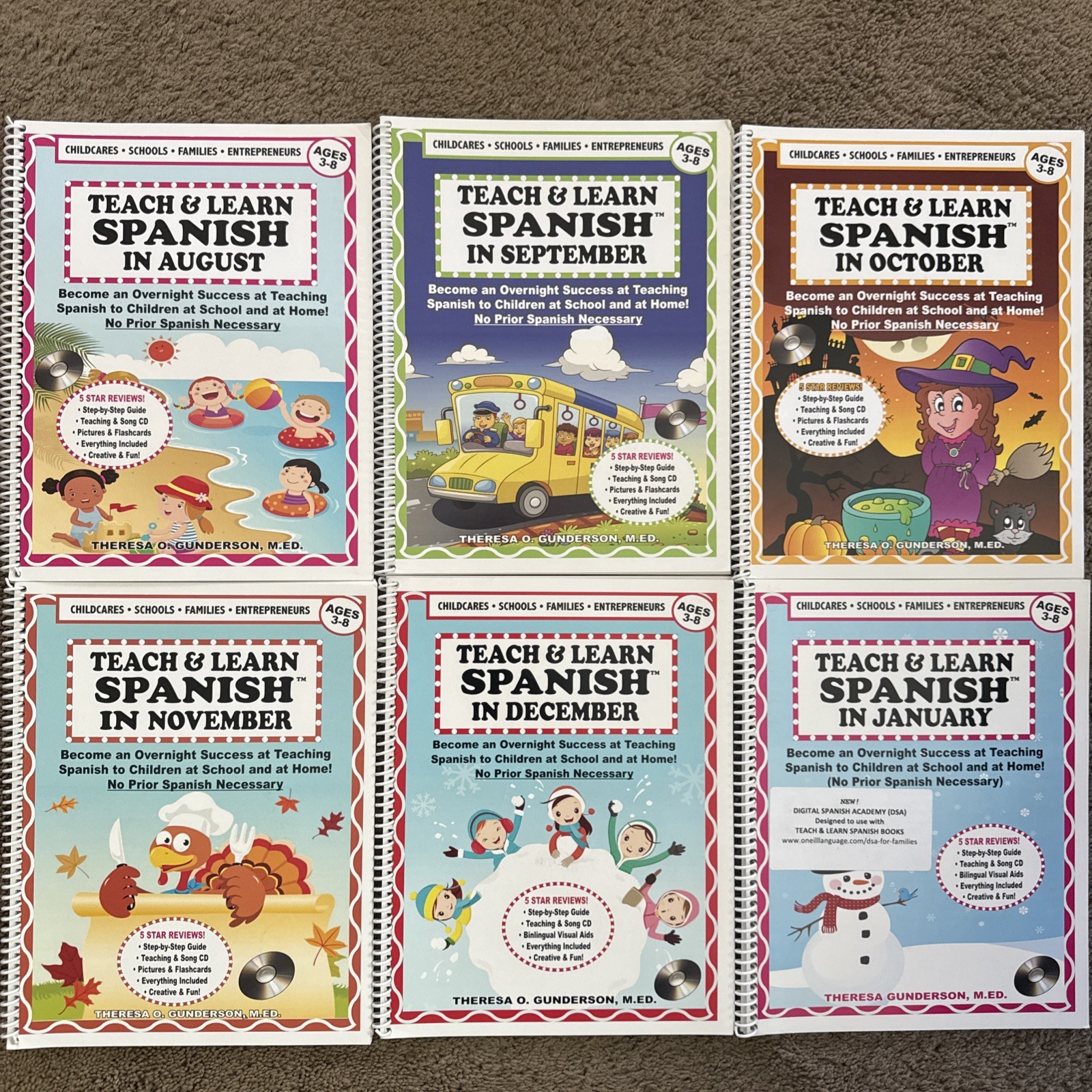 Teach And Learn Spanish Curriculum Fall Semester By Theresa Gunderson 6 Books CD