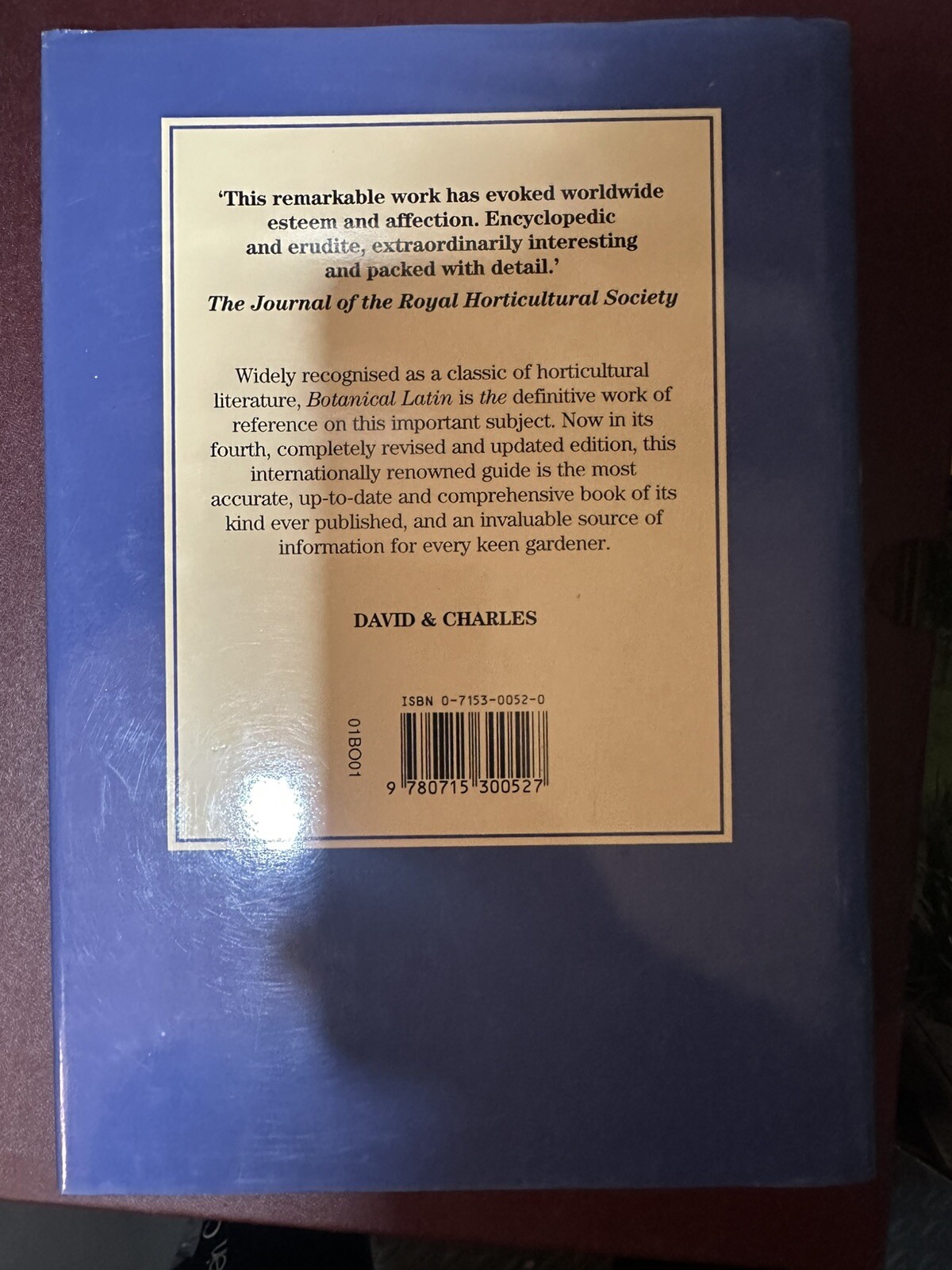 Botanical Latin by William T. Stearn (1993, Hardcover) Dust Jacket VERY GOOD