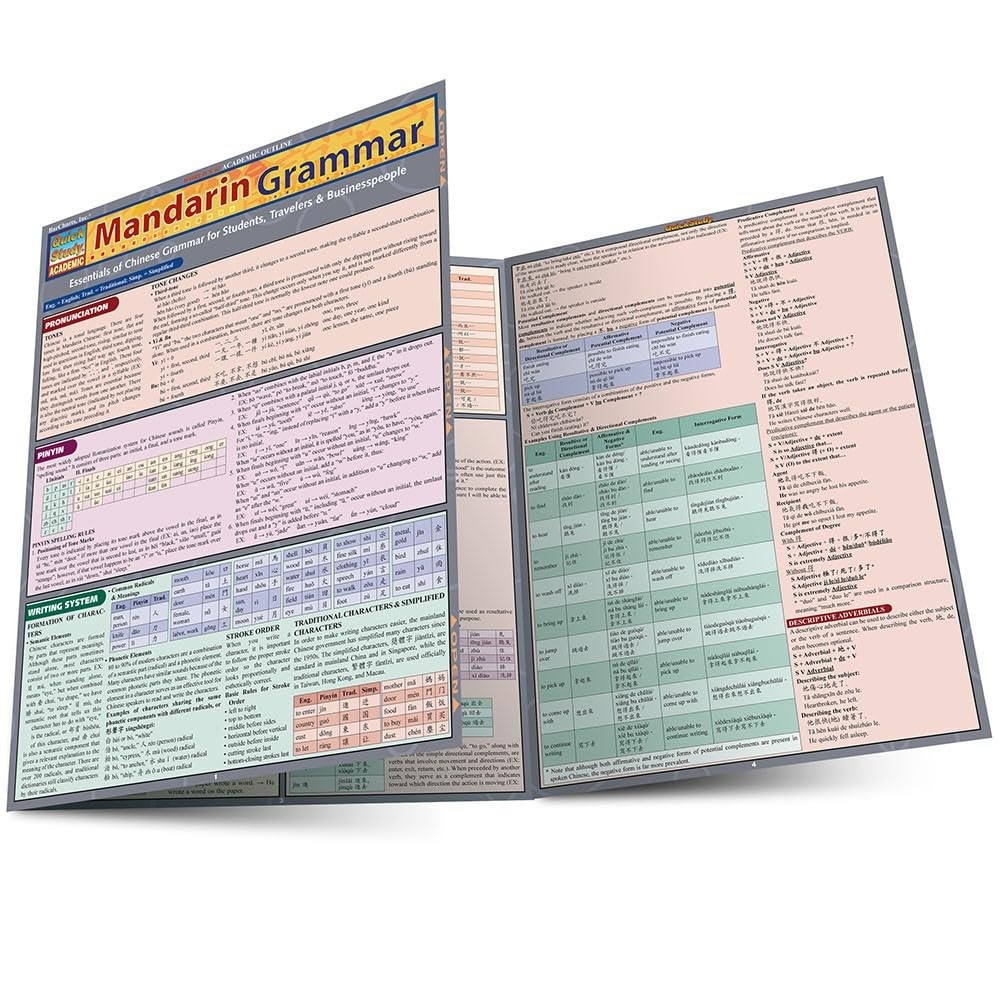 Mandarin Grammar: a QuickStudy Laminated Reference Guide (Quick Study…